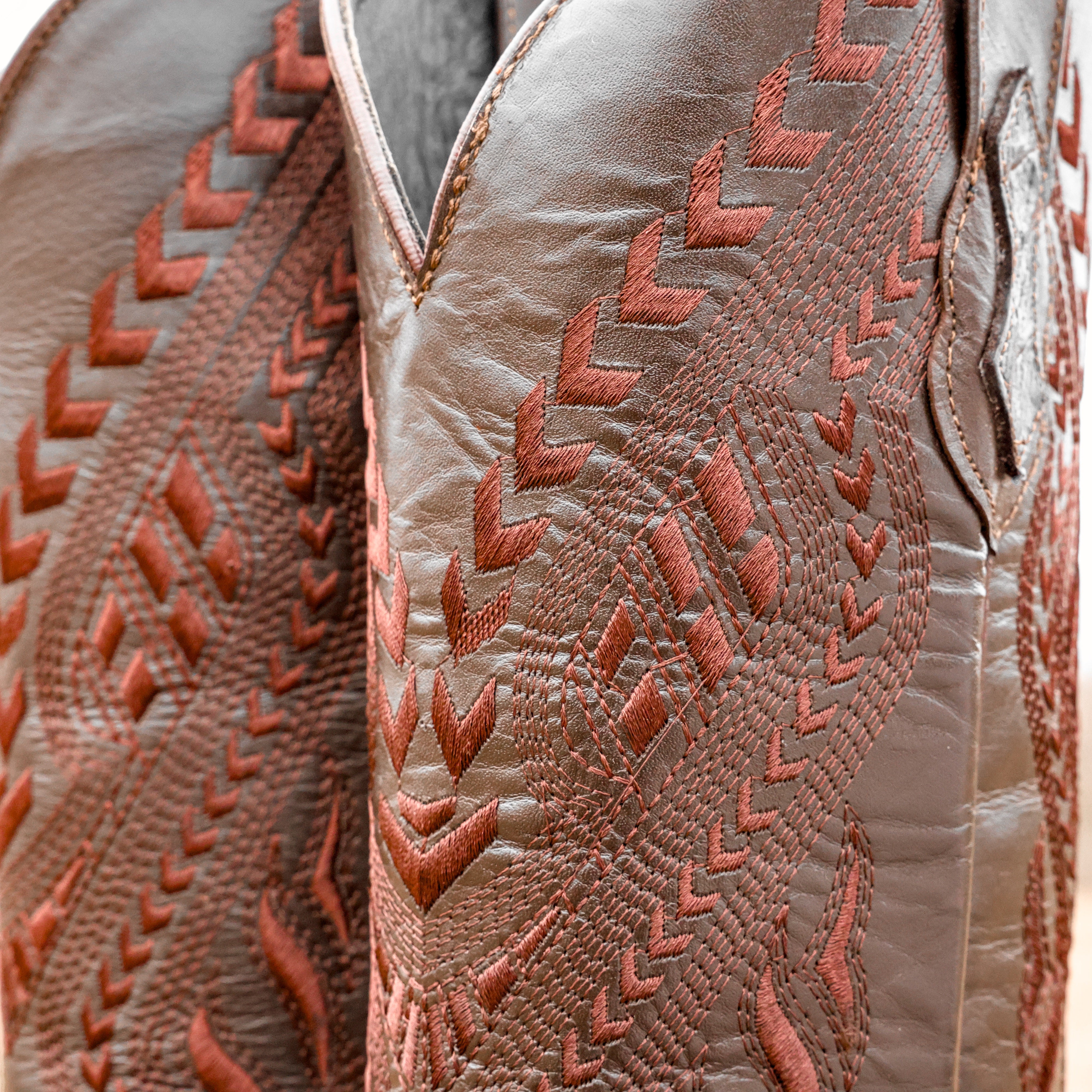 Matte Brown Python Leather Boots - Square Toe