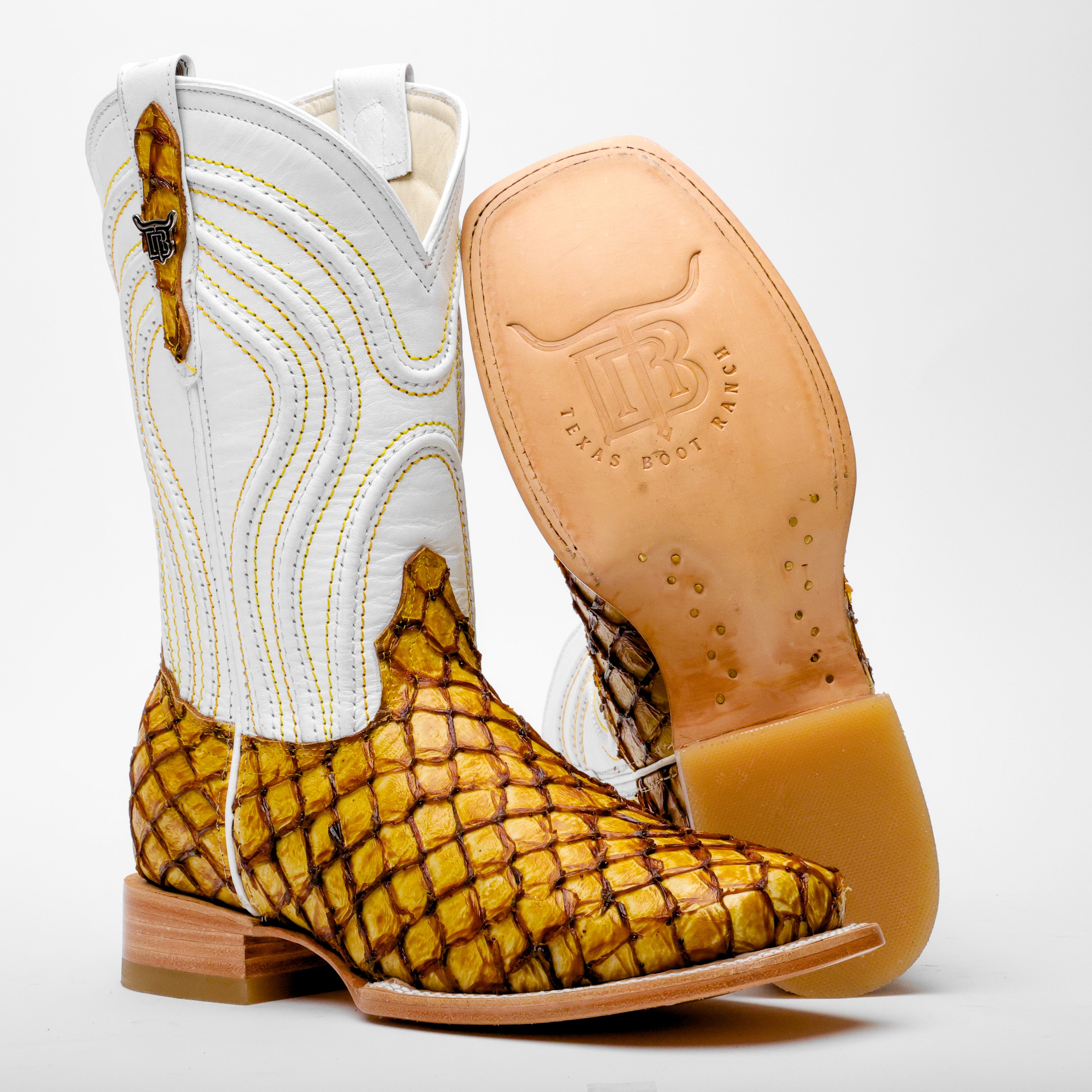 Butter Mini Pirarucu Leather Boots - Square Toe