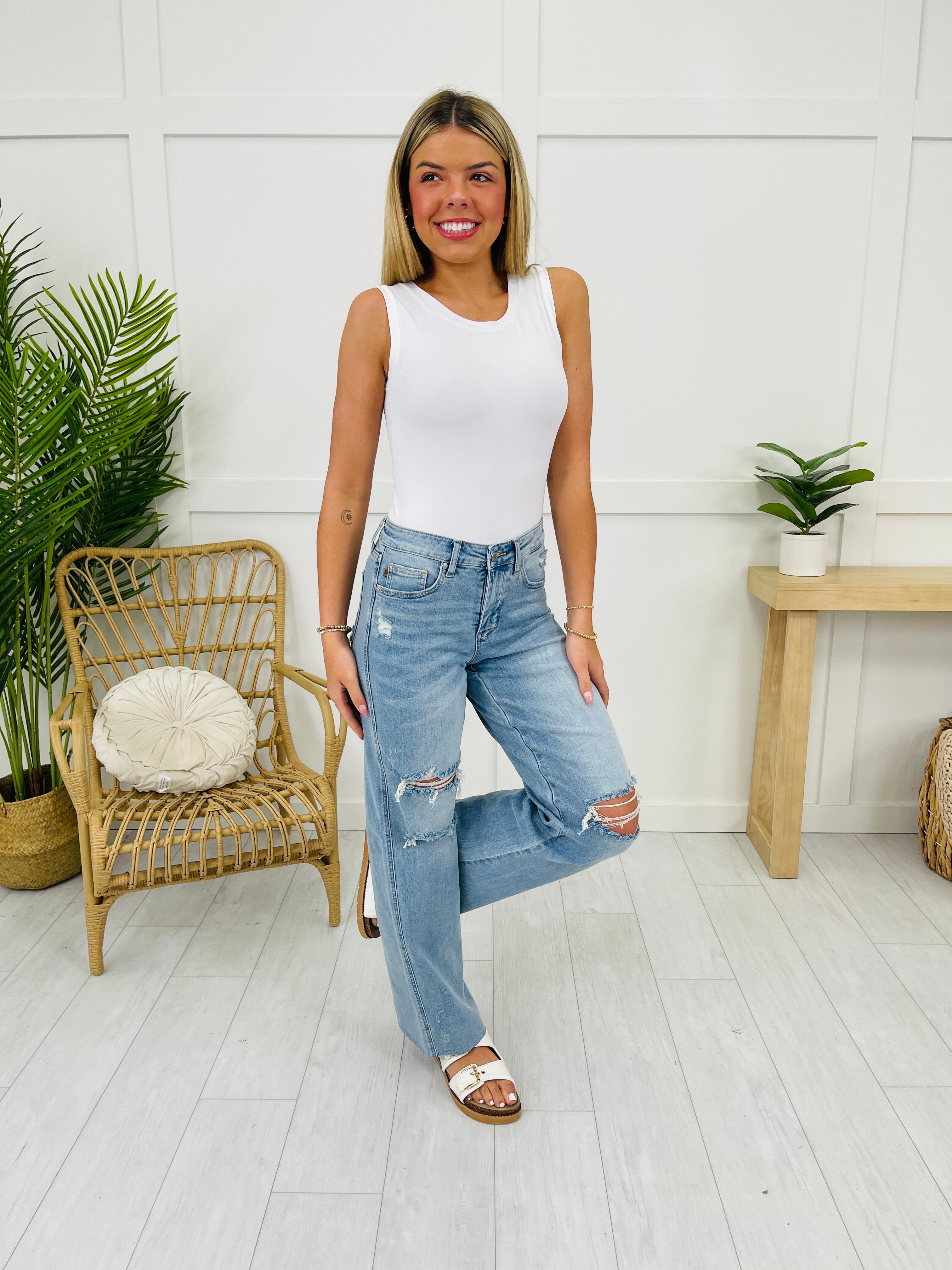 Judy Blue Play It Cool Tummy Control Wide Leg Jeans