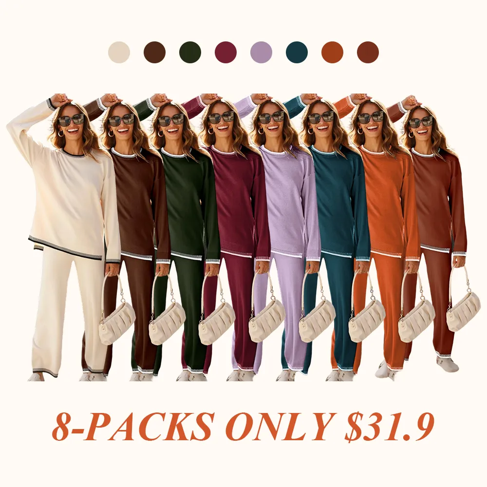 Women's 2-Piece Sets Spring Outfits Chic Comfortable Elastic Loungewear