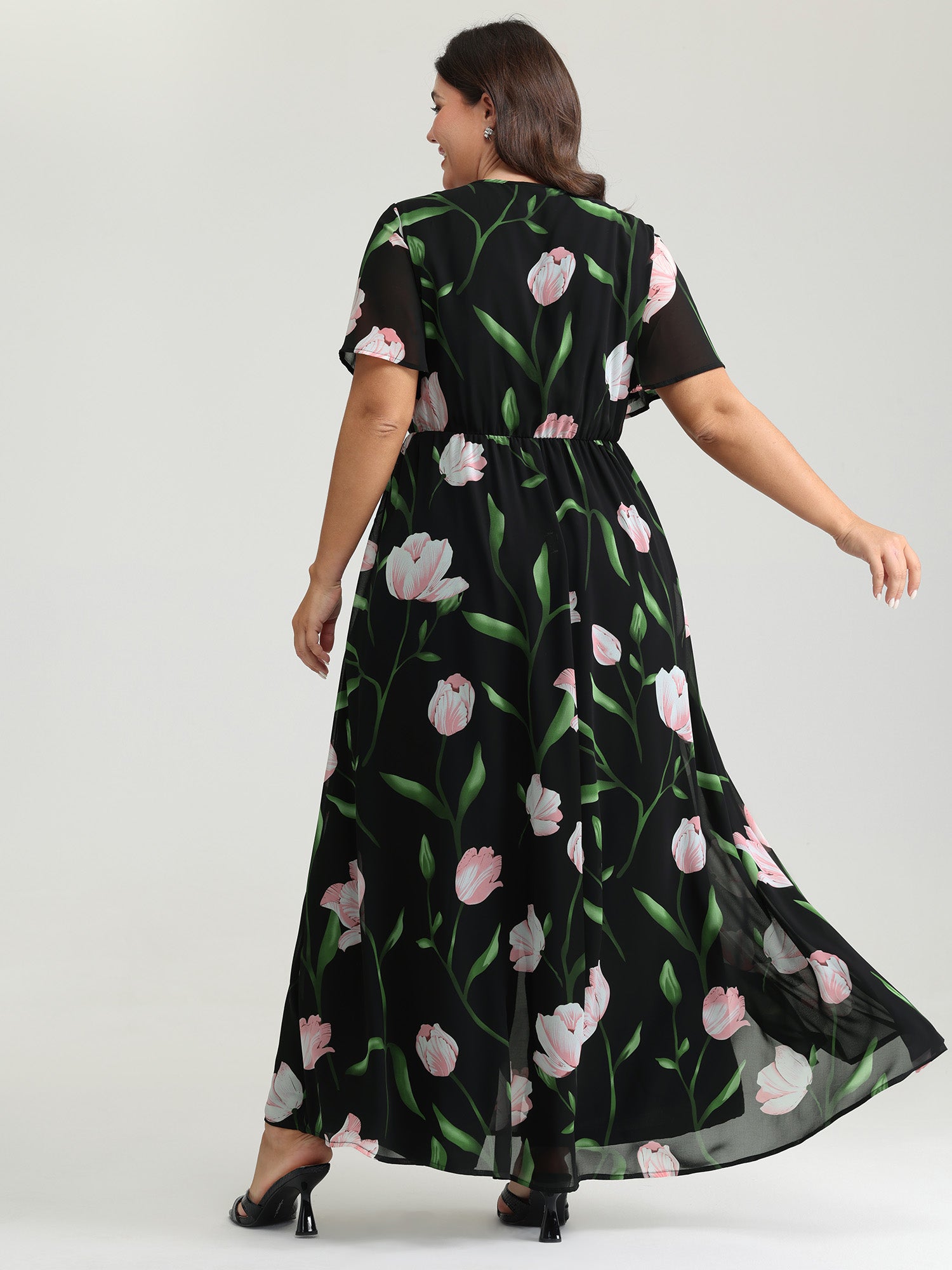 Hidden Zipper Floral Layered Pockets Jumpsuit