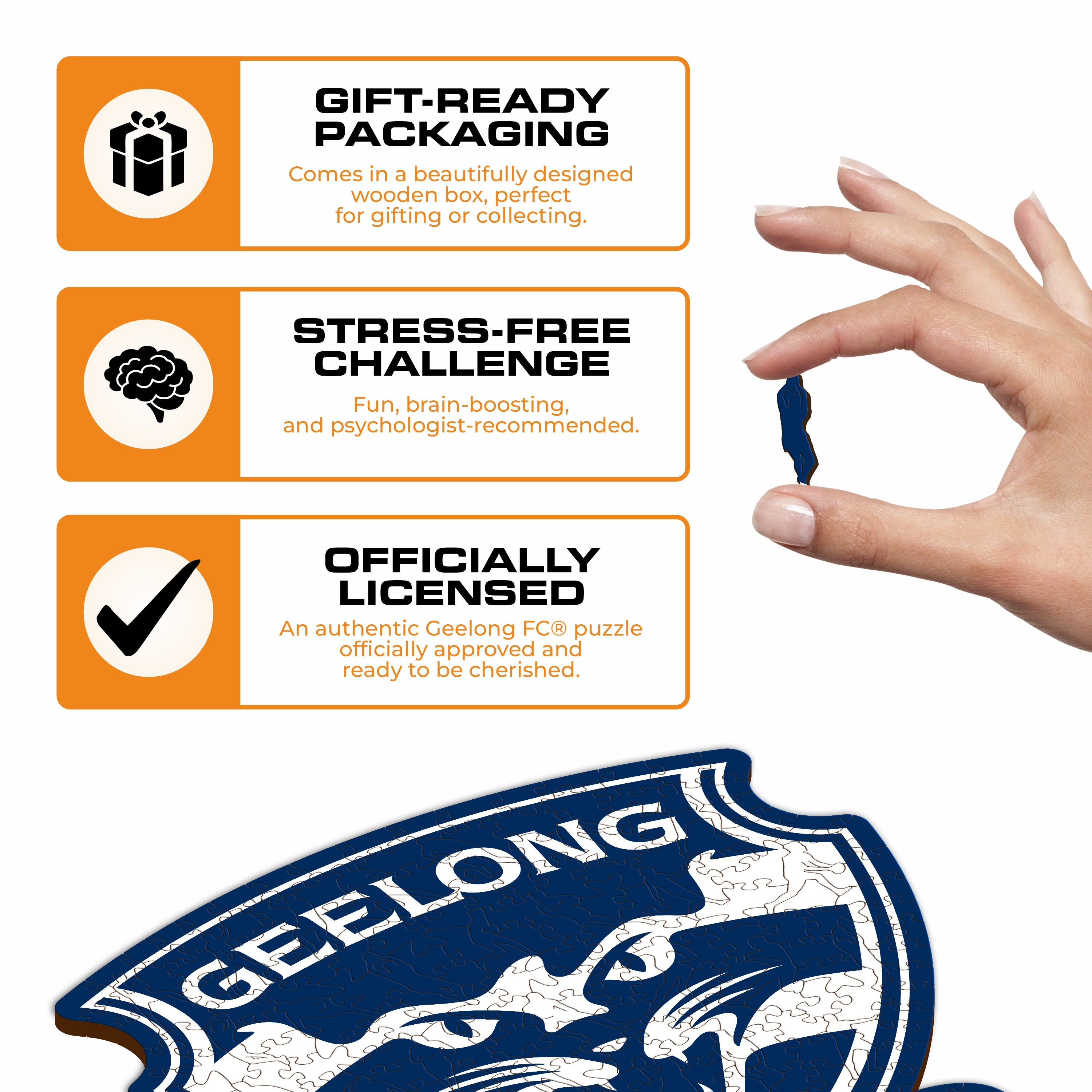 Geelong FC Logo - Wooden Puzzle