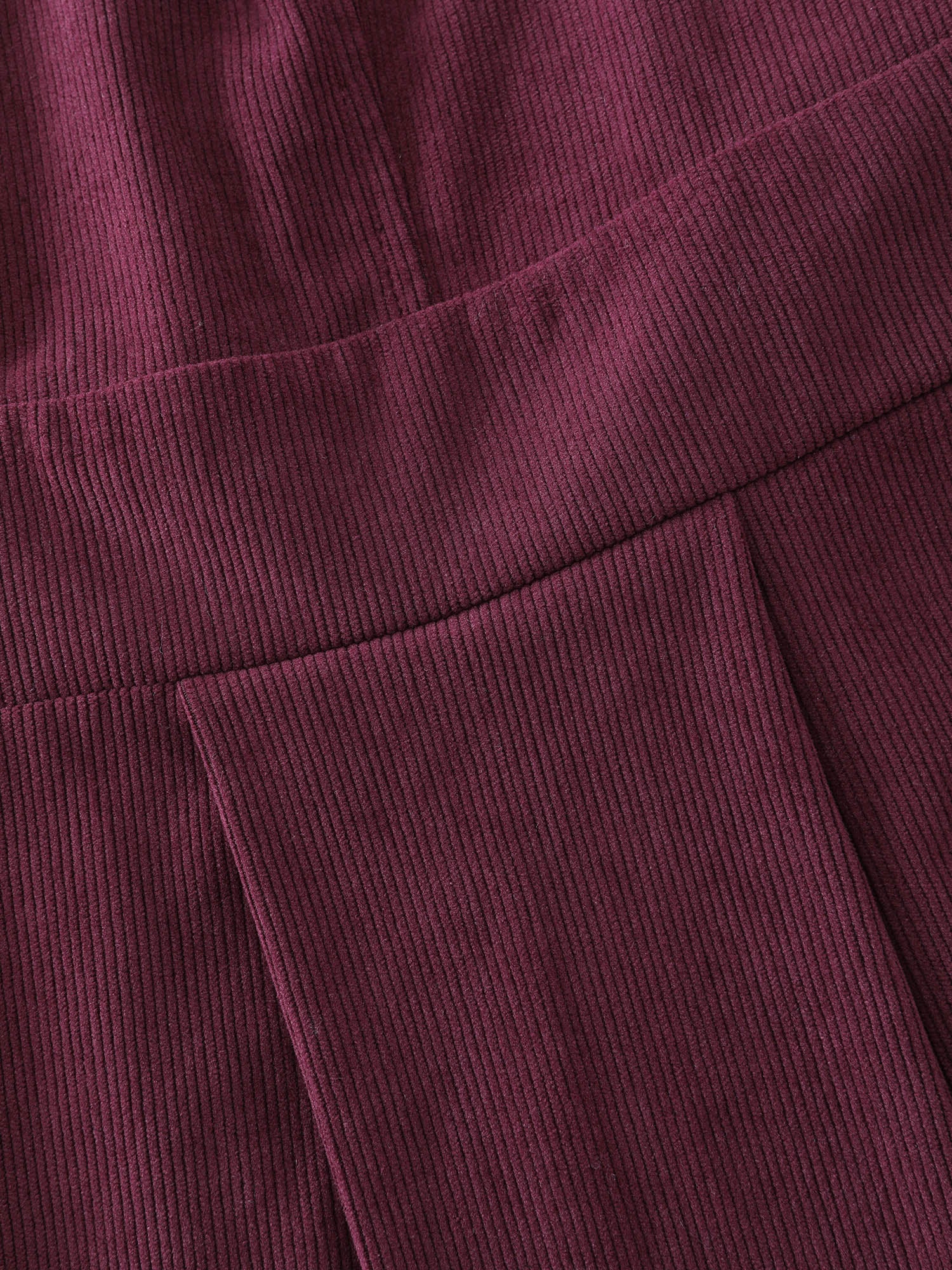 Corduroy Stretchy Waist V-Neck Mini Dress