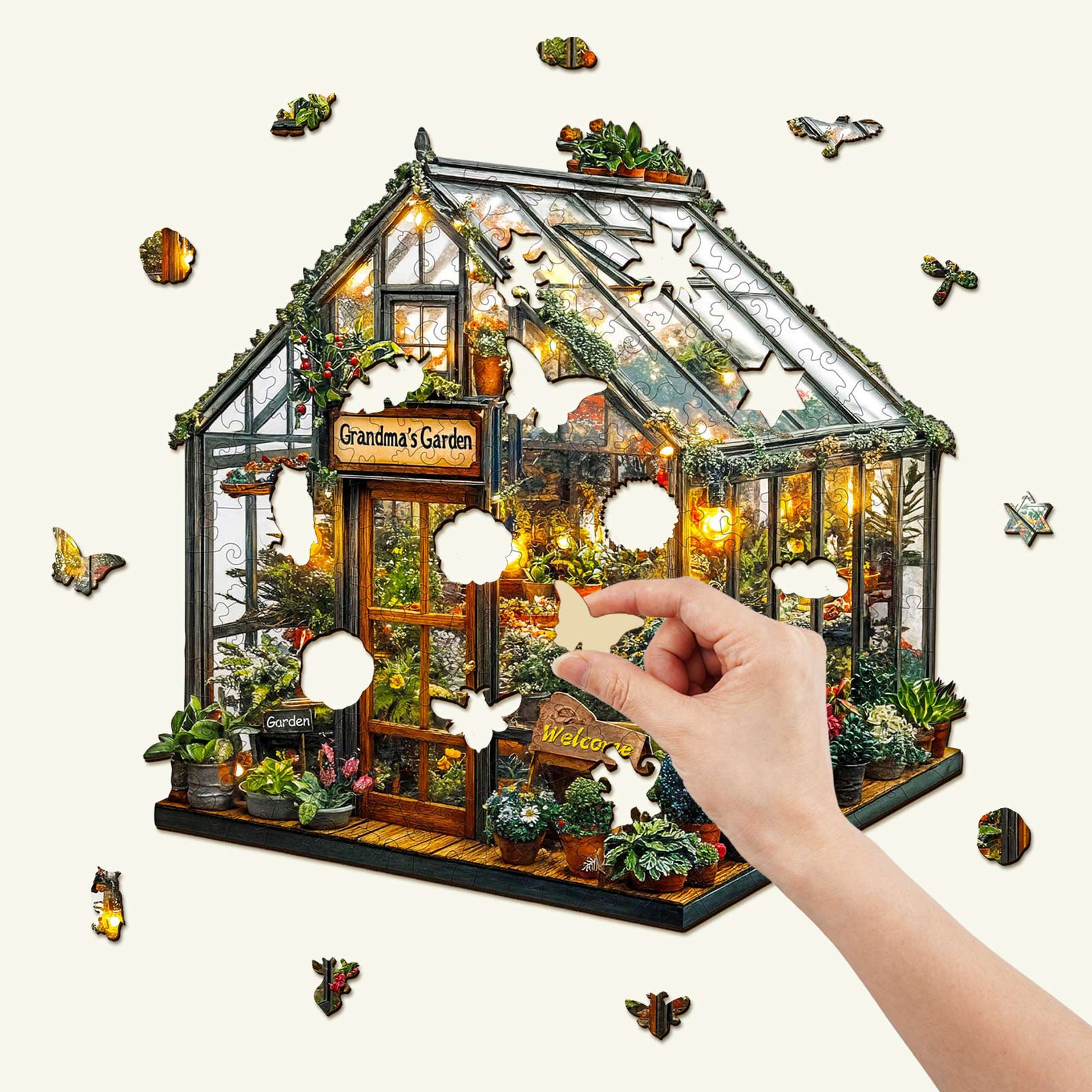 Grandma's Garden Wooden Jigsaw Puzzle