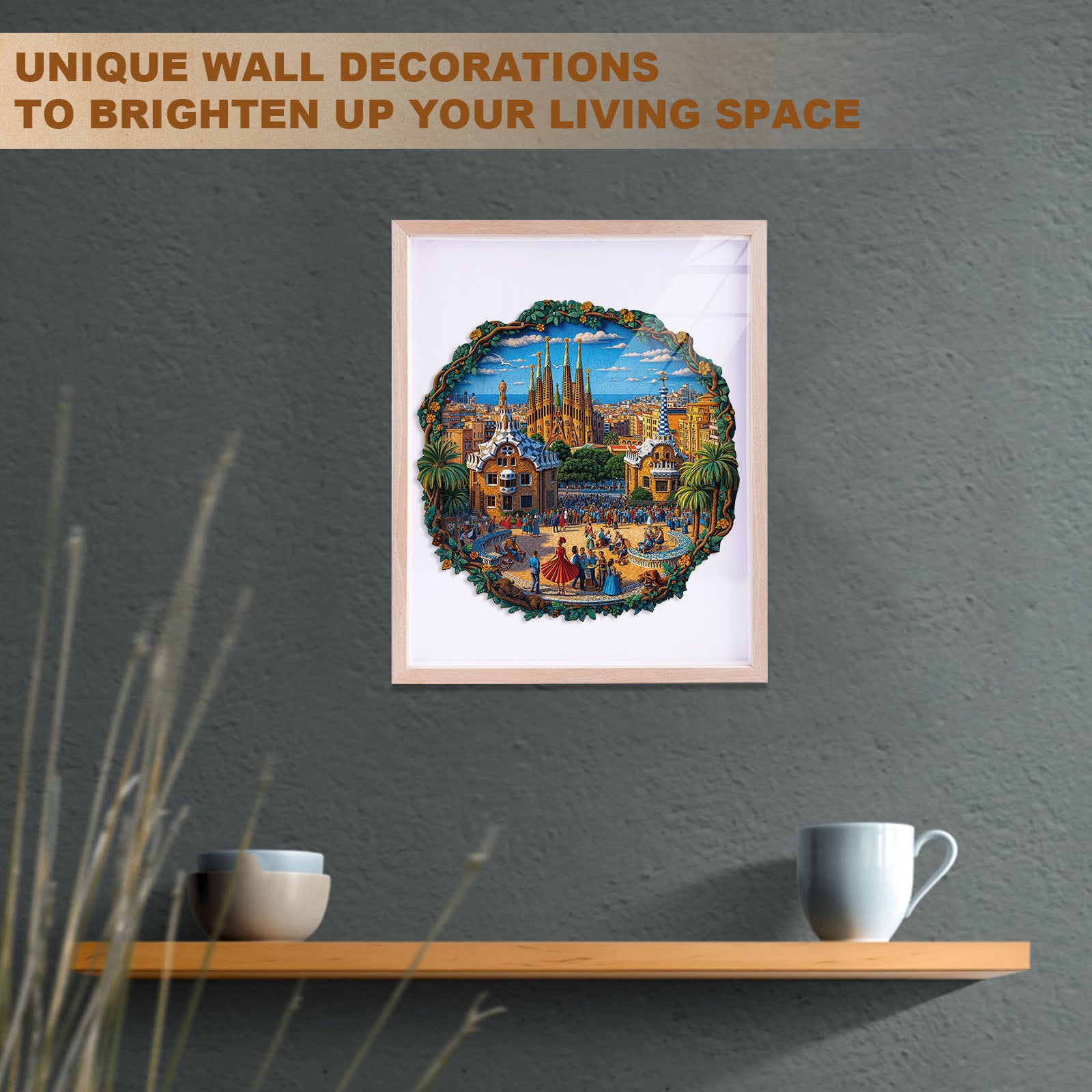 Barcelona Plaza Wooden Jigsaw Puzzle