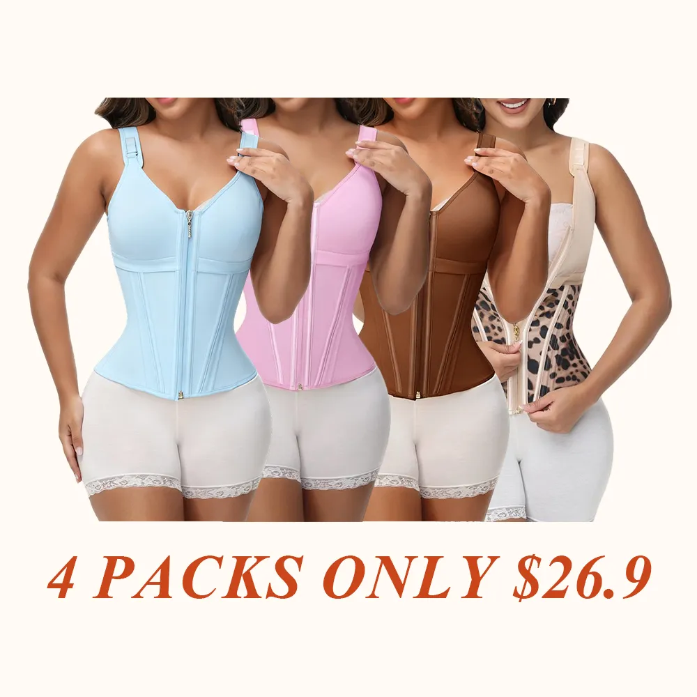 Waist Shapewear for Women with Bra Tummy Control Girdle Workout Shapewear with Adjustable Shoulder Strap
