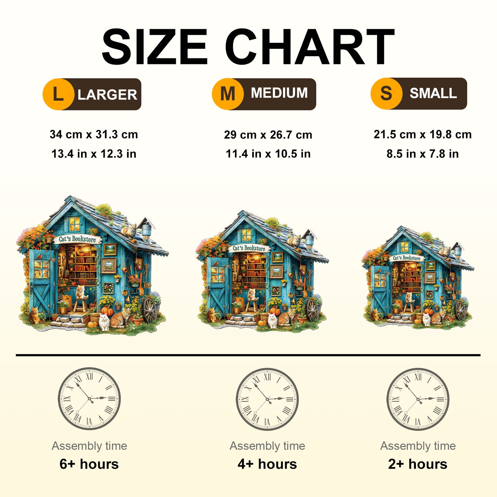 Cat's Bookstore Wooden Jigsaw Puzzle