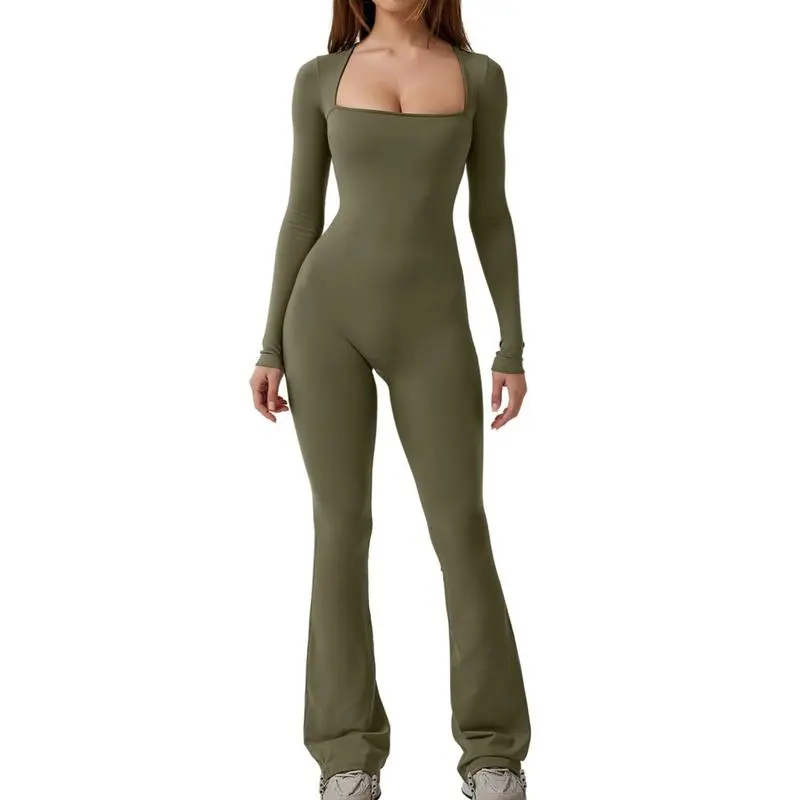 Jumpsuits for Women Square Neck Wide Leg