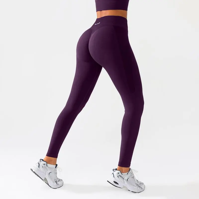 Seamless High-Waisted Yoga Pants & Seamless Cross-Back Sports Bra