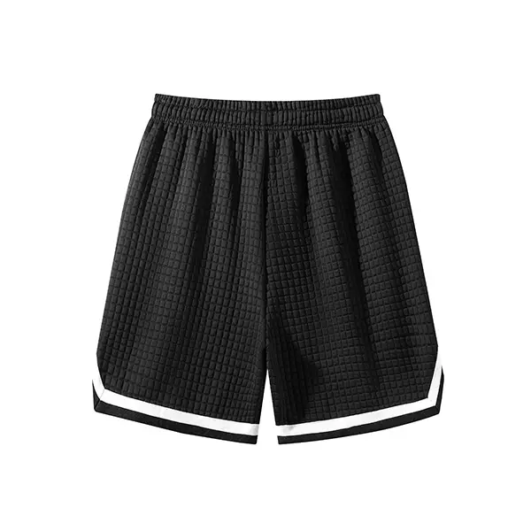 Men’s drawstring pocket shorts, 5-pack — casual woven beach shorts with a belt for summer