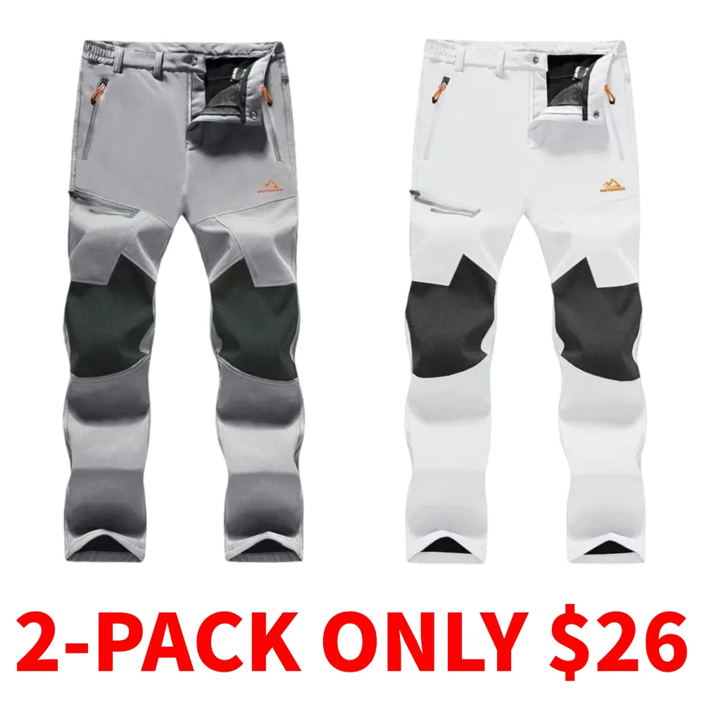 Men's winter fleece-lined ski pants
