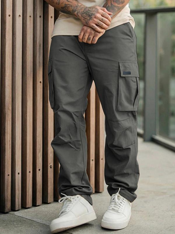Men's Casual Cargo Pants in Woven Fabric, Spring & Fall Wear, Comfortable Fit, Stylish Design for Daily Use, Casual Outdoor Trouser