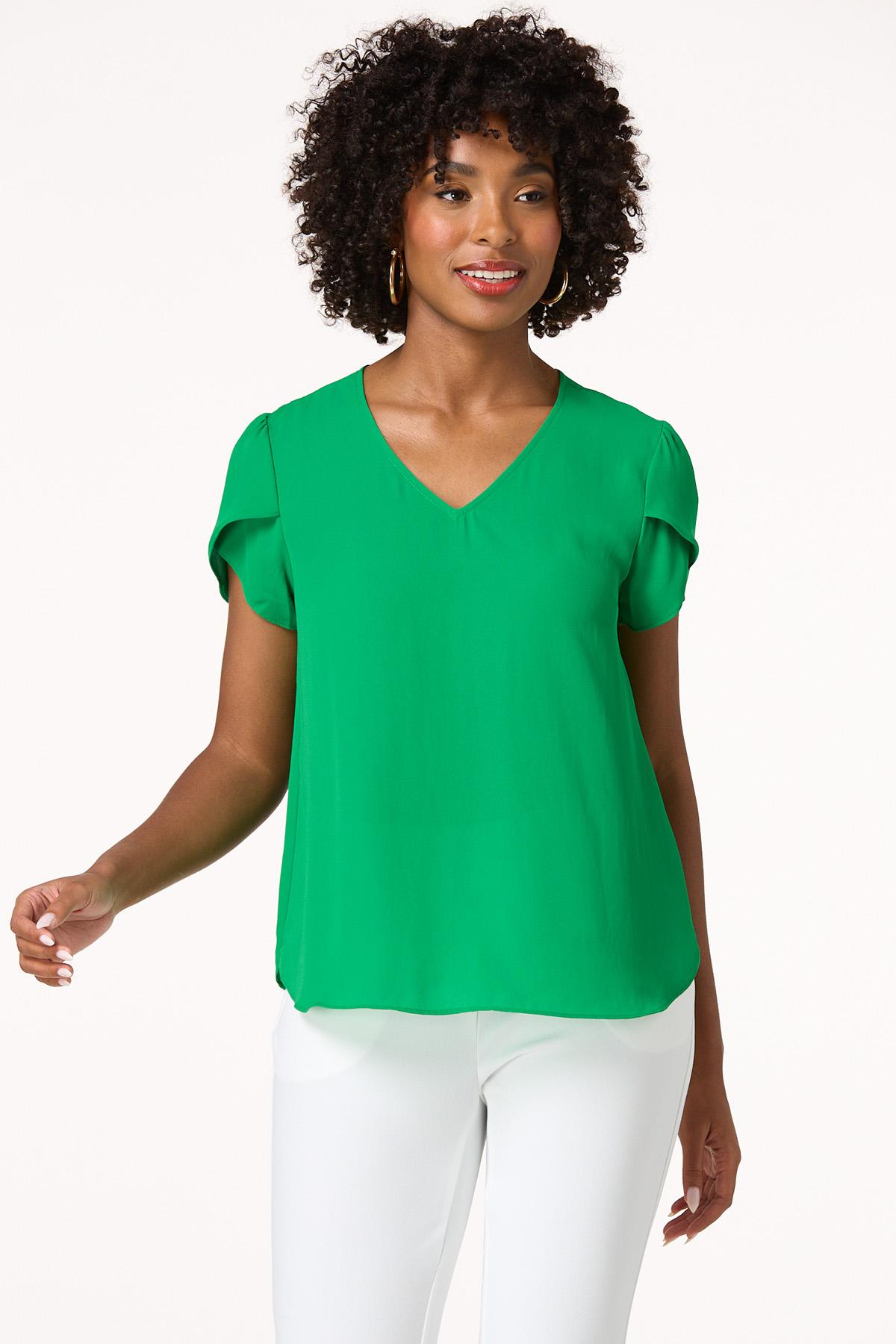 Solid Tulip Sleeve Top