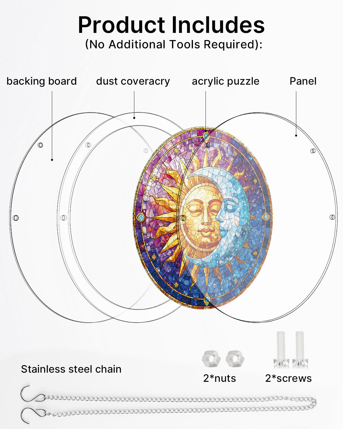 Sun and Moon in Harmony Light Suncatcher-Acrylic Window Art