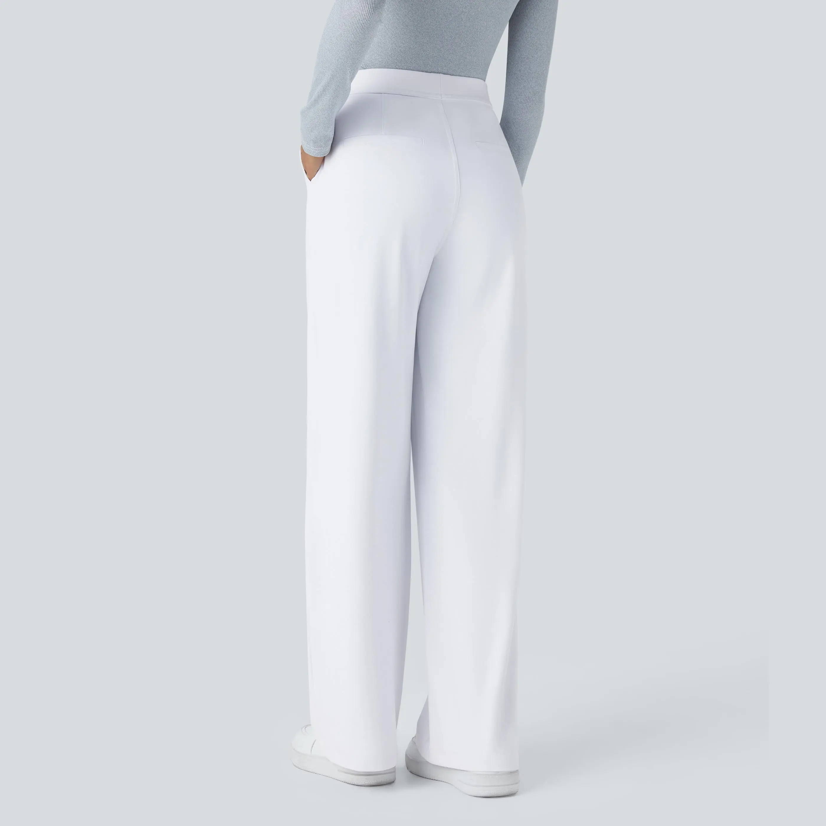 High Waisted Pocket Straight Leg Work Pants