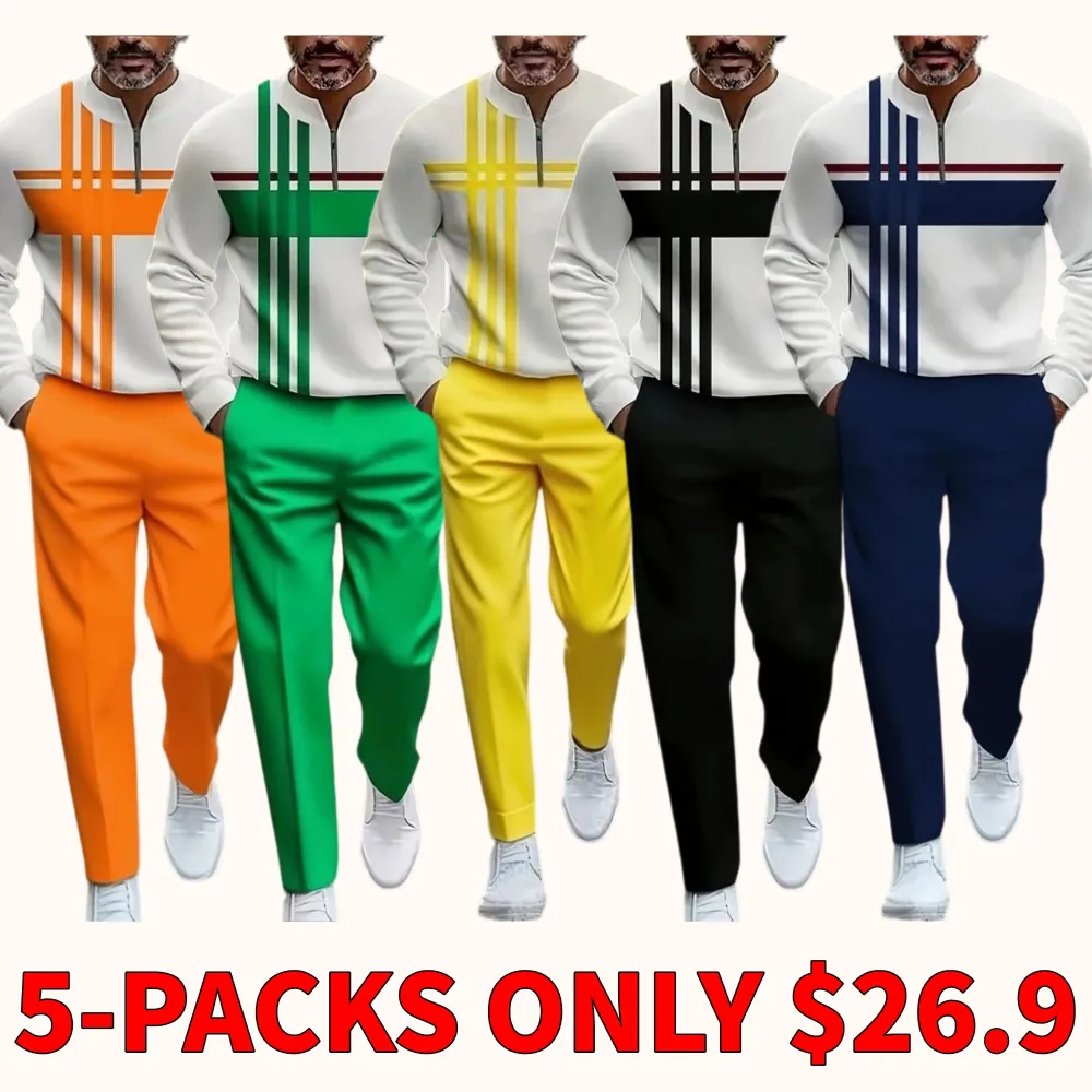 Half-zip fashionable casual suit