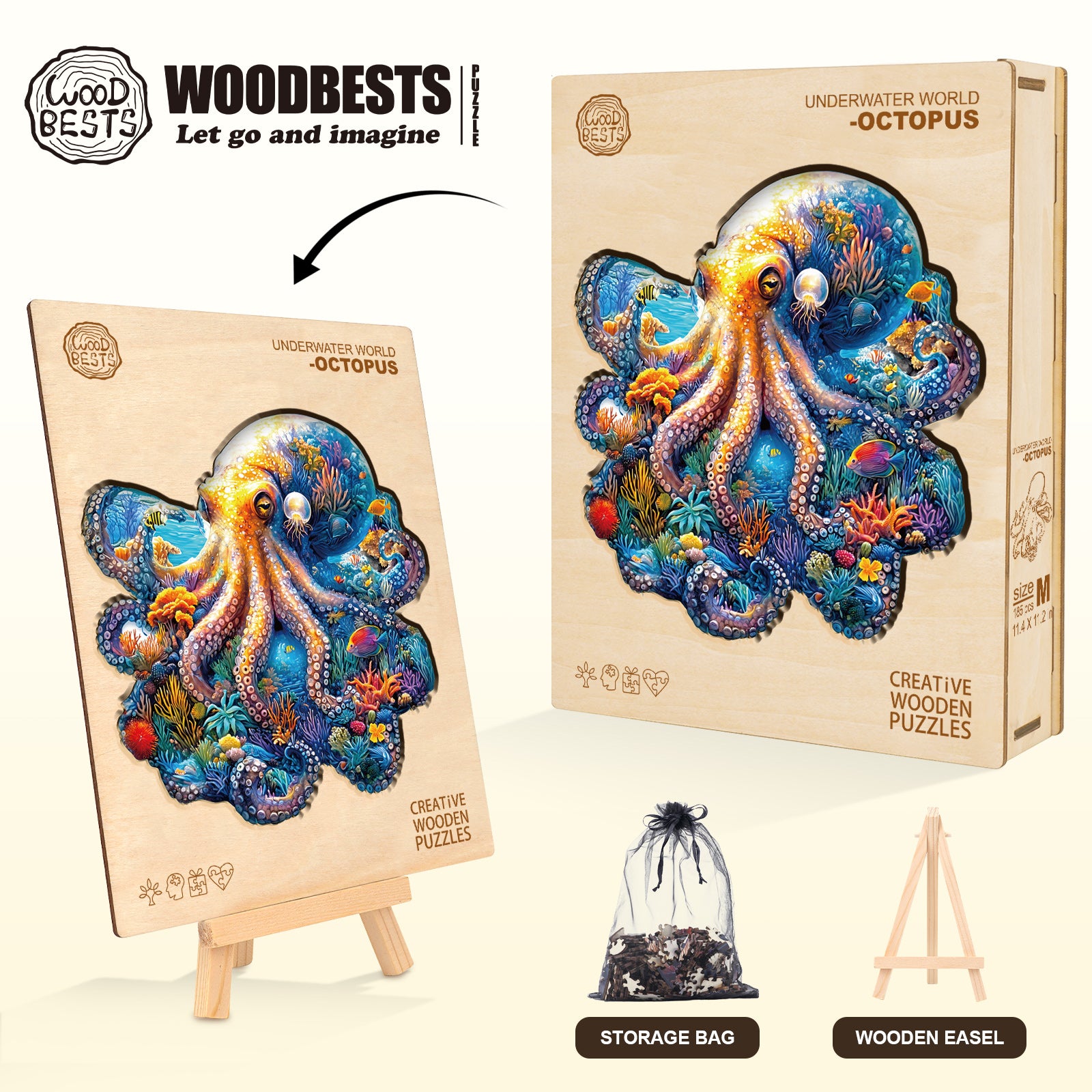 Underwater world-octopus Wooden Jigsaw Puzzle