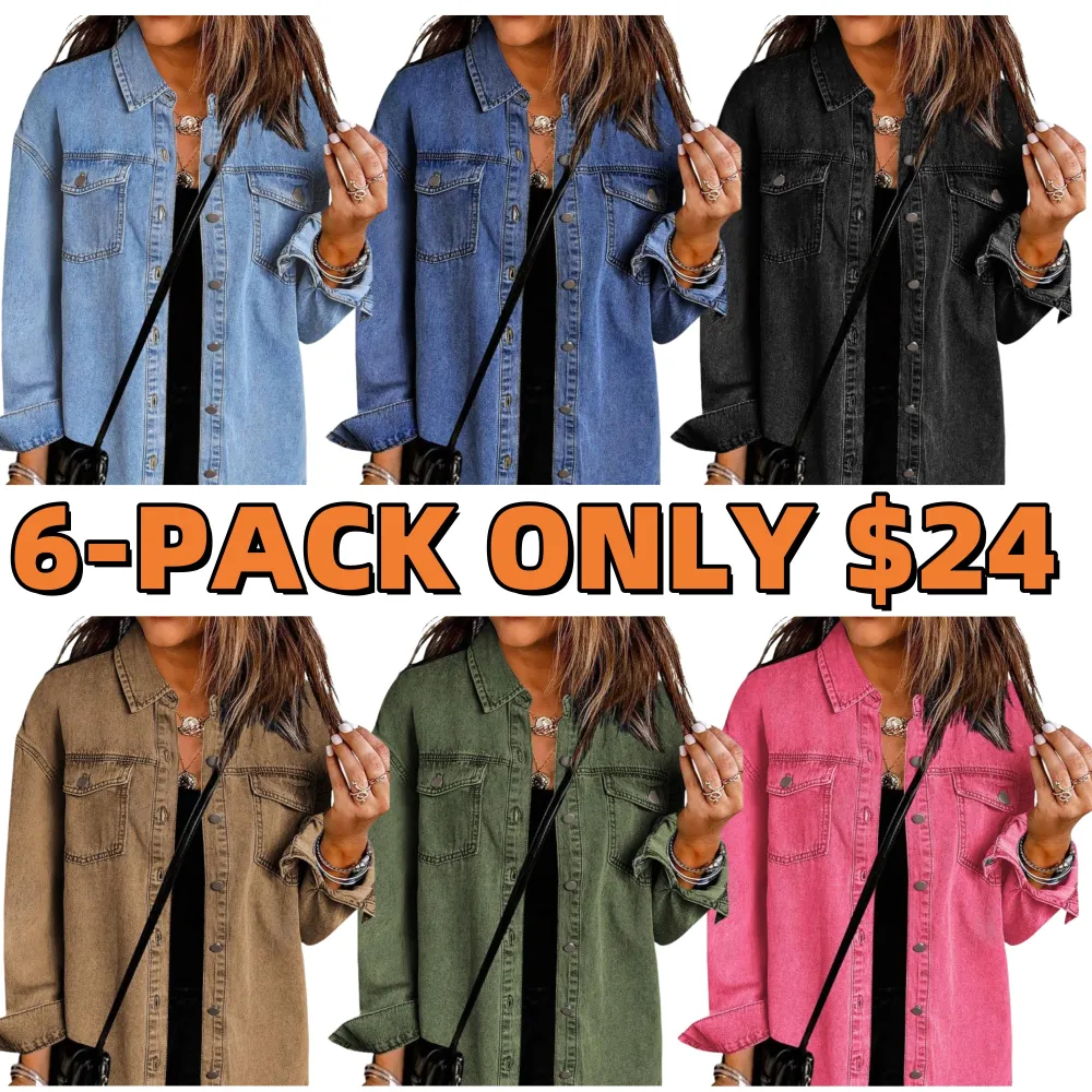 Denim Jean Jacket Casual Long Sleeve Pockets