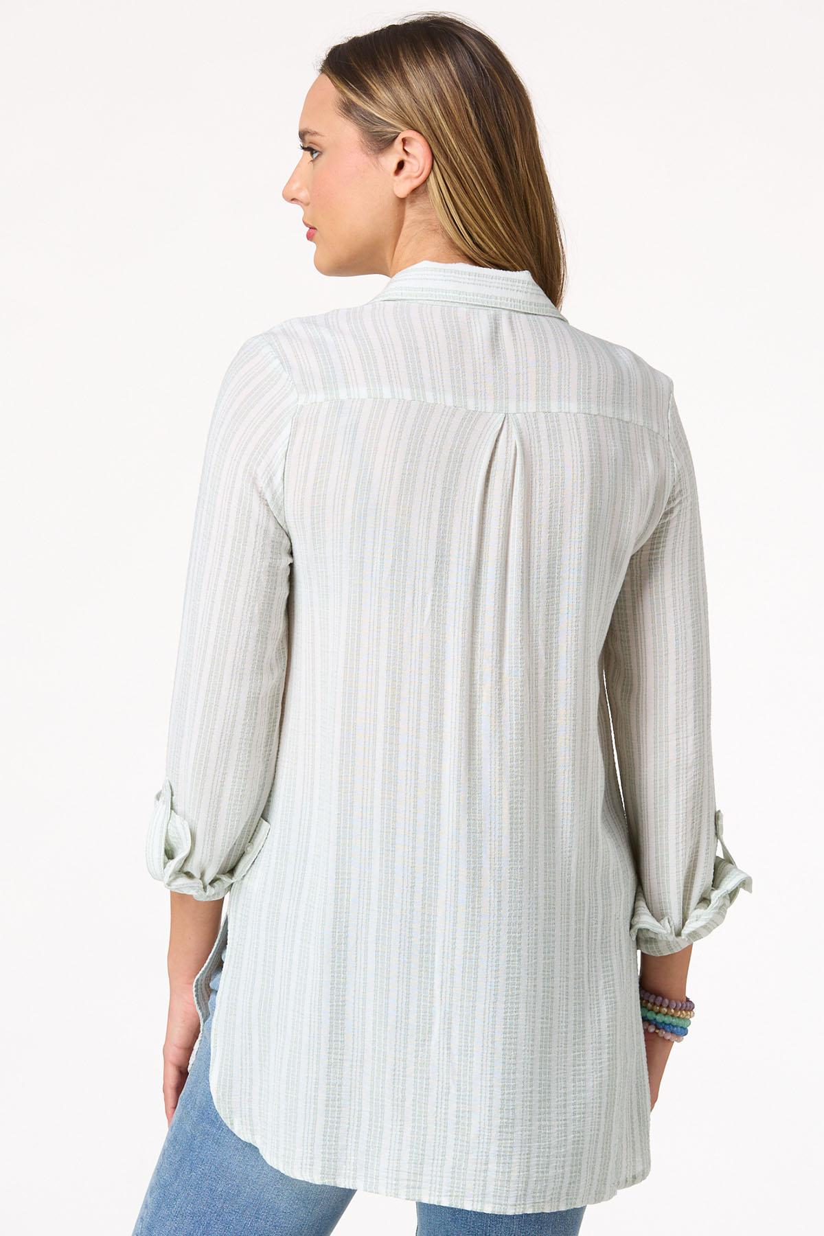 Textured Green Stripe Tunic