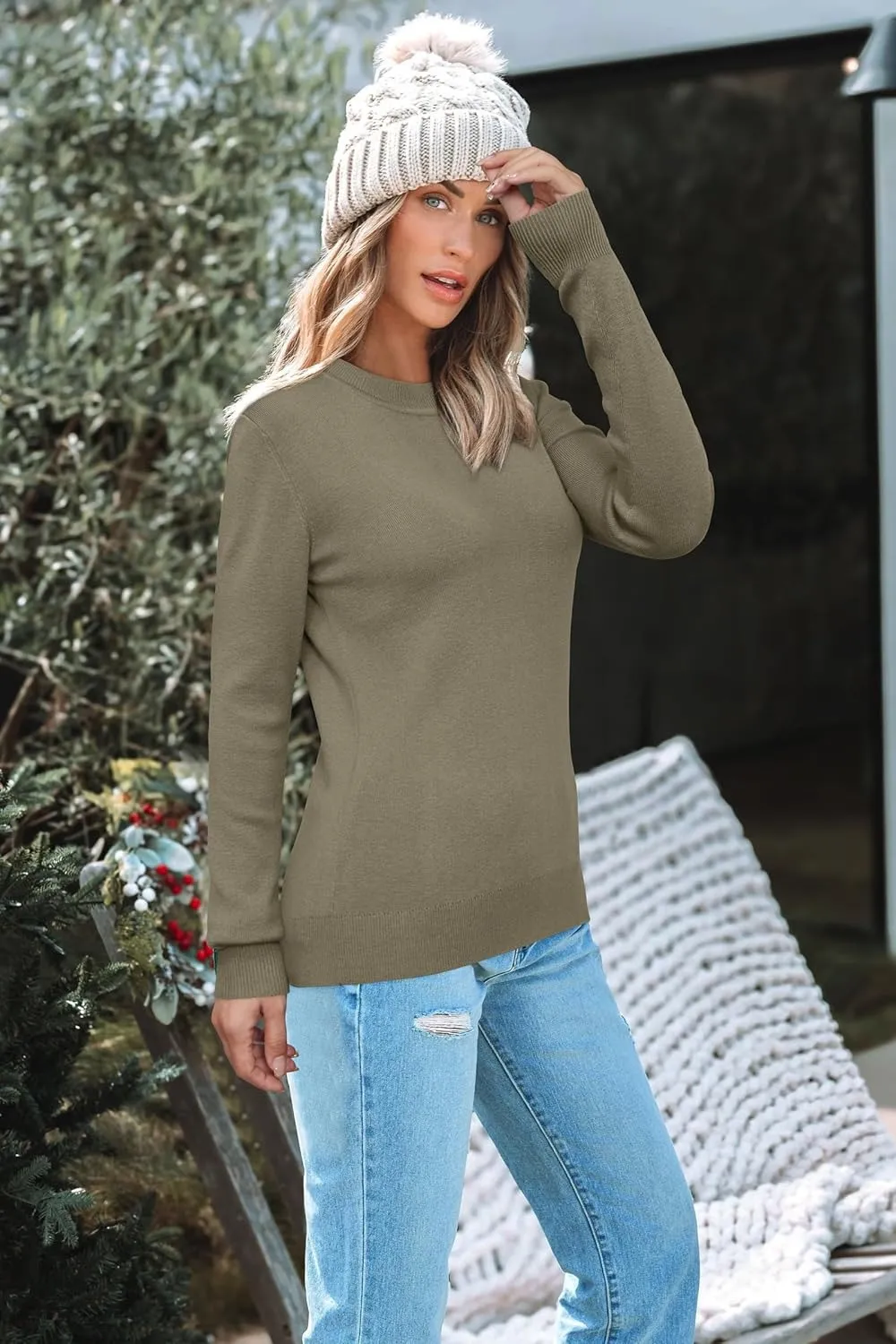 Women Fashion Wool Blend Sweater