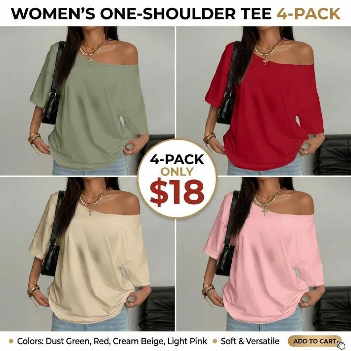 Women’s Chic Asymmetrical Off-Shoulder Plus Blouse
