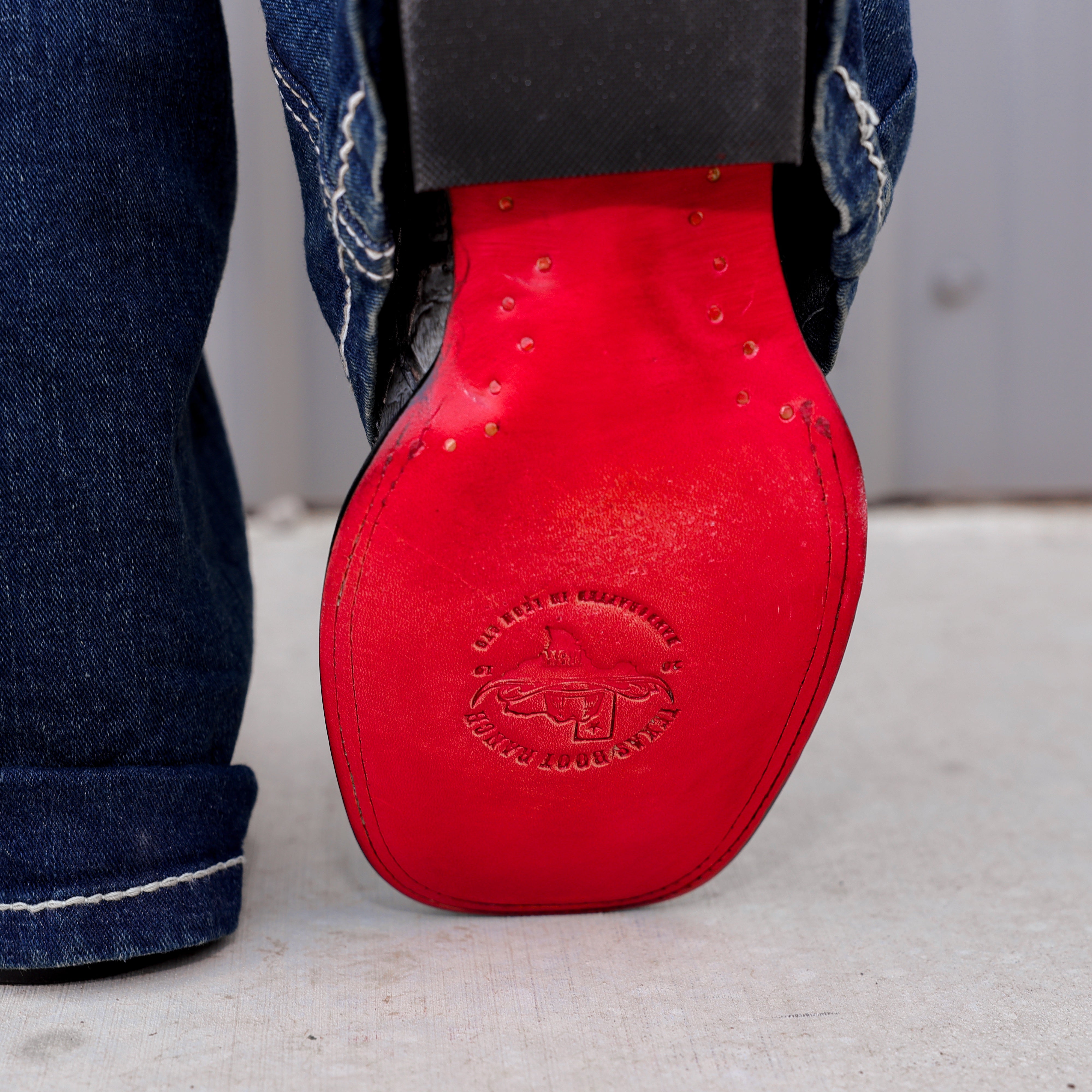 Midnight Grey Pirarucu Leather Boots - Square Toe