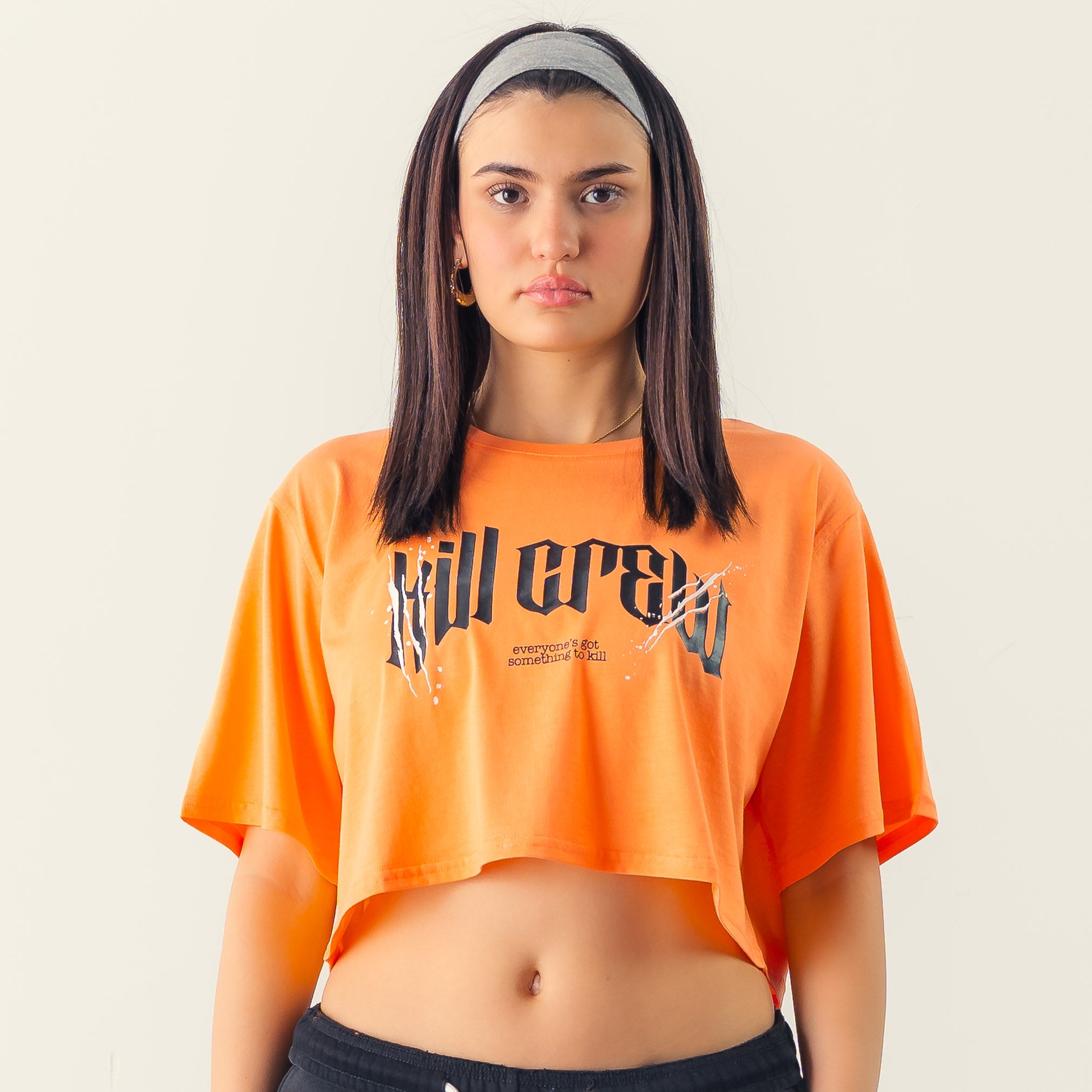 CLASSIC CROP TOP - ORANGE / BLACK