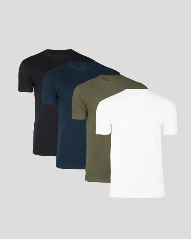 Men's four-piece short-sleeved crew neck T-shirt set
