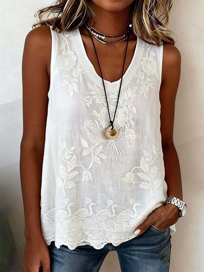 Women'S Casual Embroidered Vest