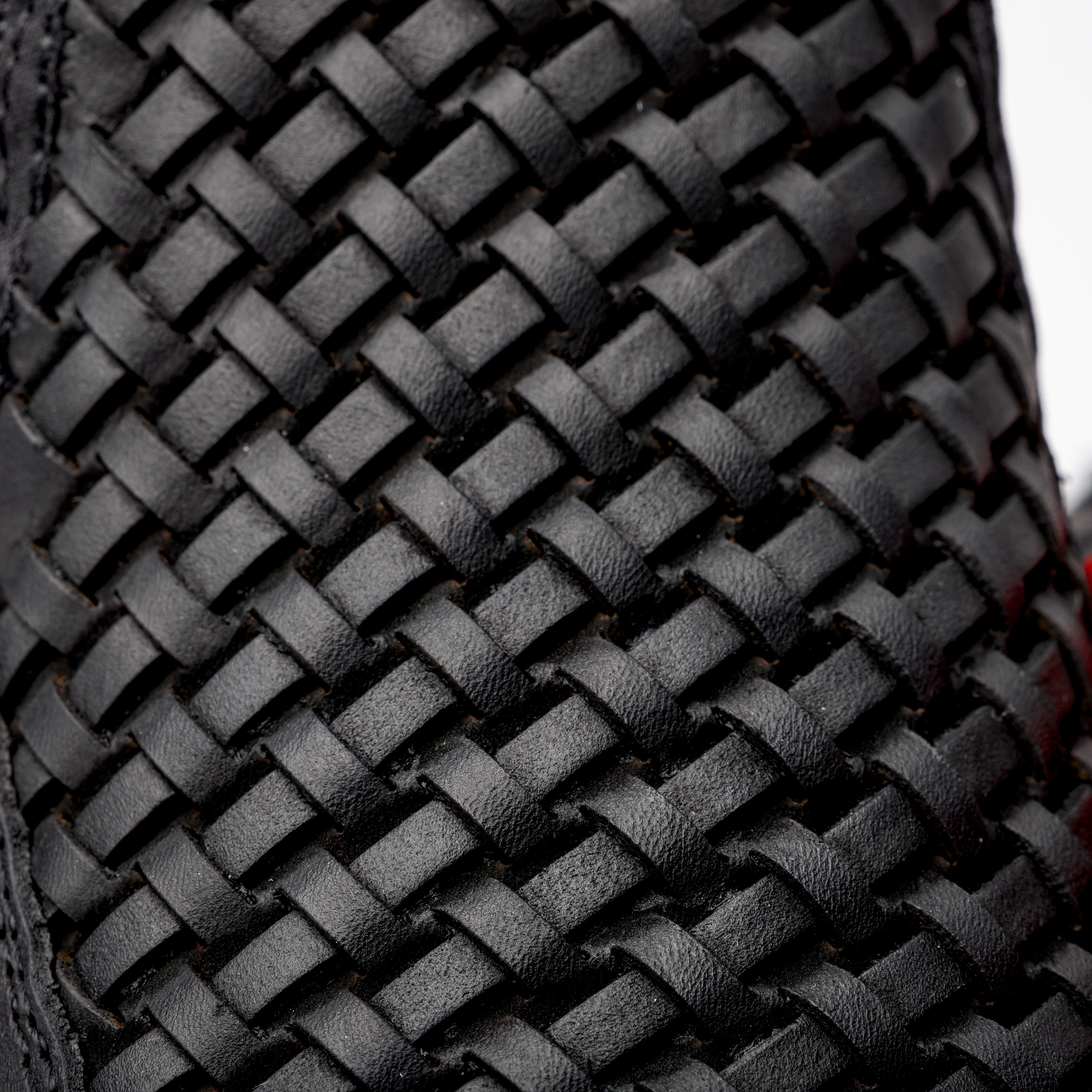 Black Basketweave Leather Botin With 3D Lightweight Soles - Square Toe