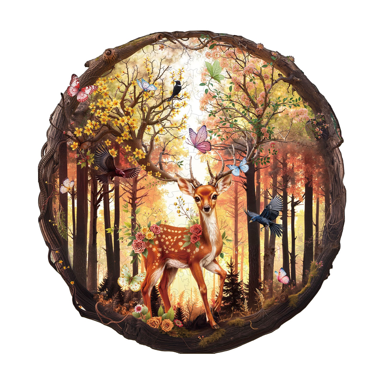 Elf Deer Wooden Jigsaw Puzzle