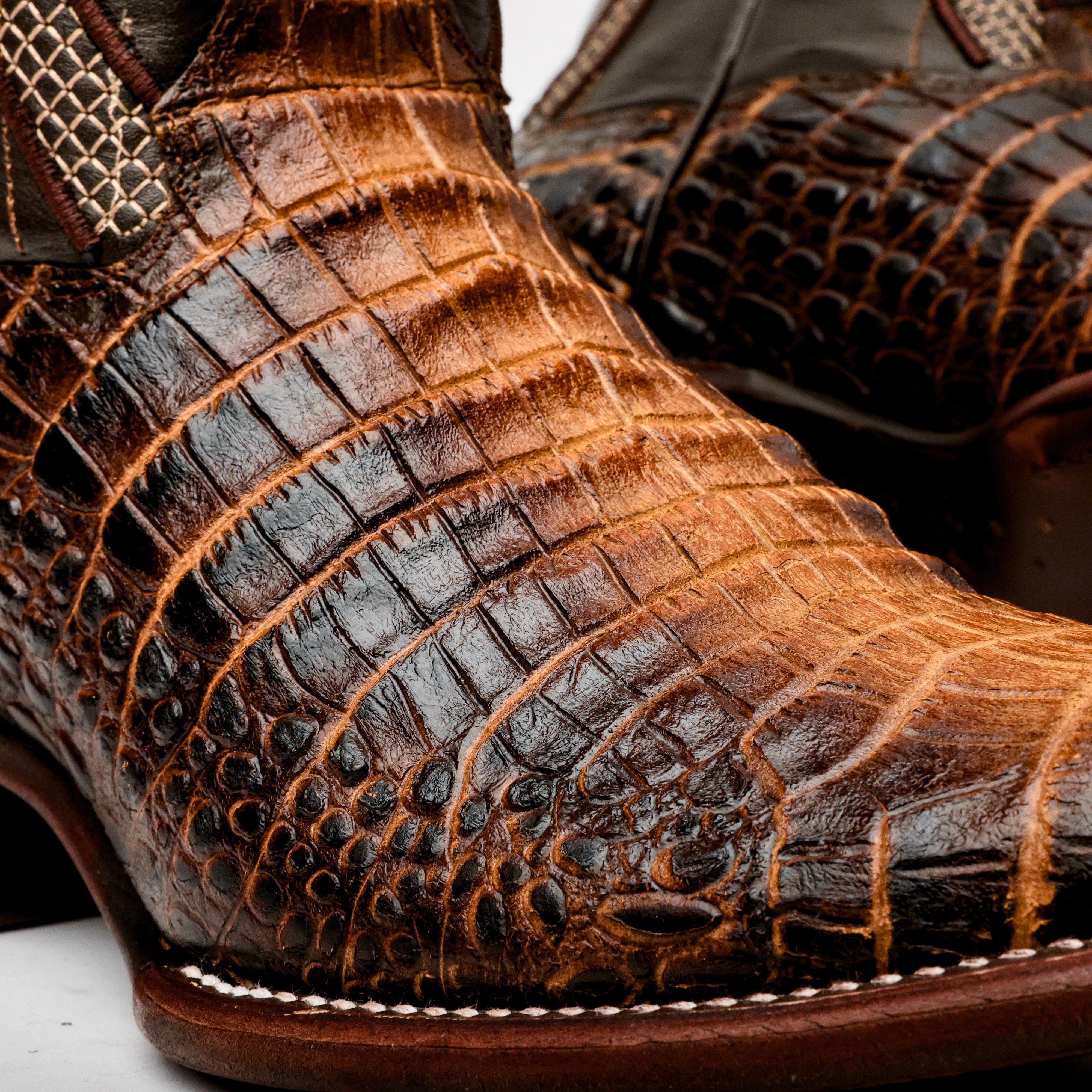 Two-Tone Honey Manglar Caiman Belly - Cutter Toe