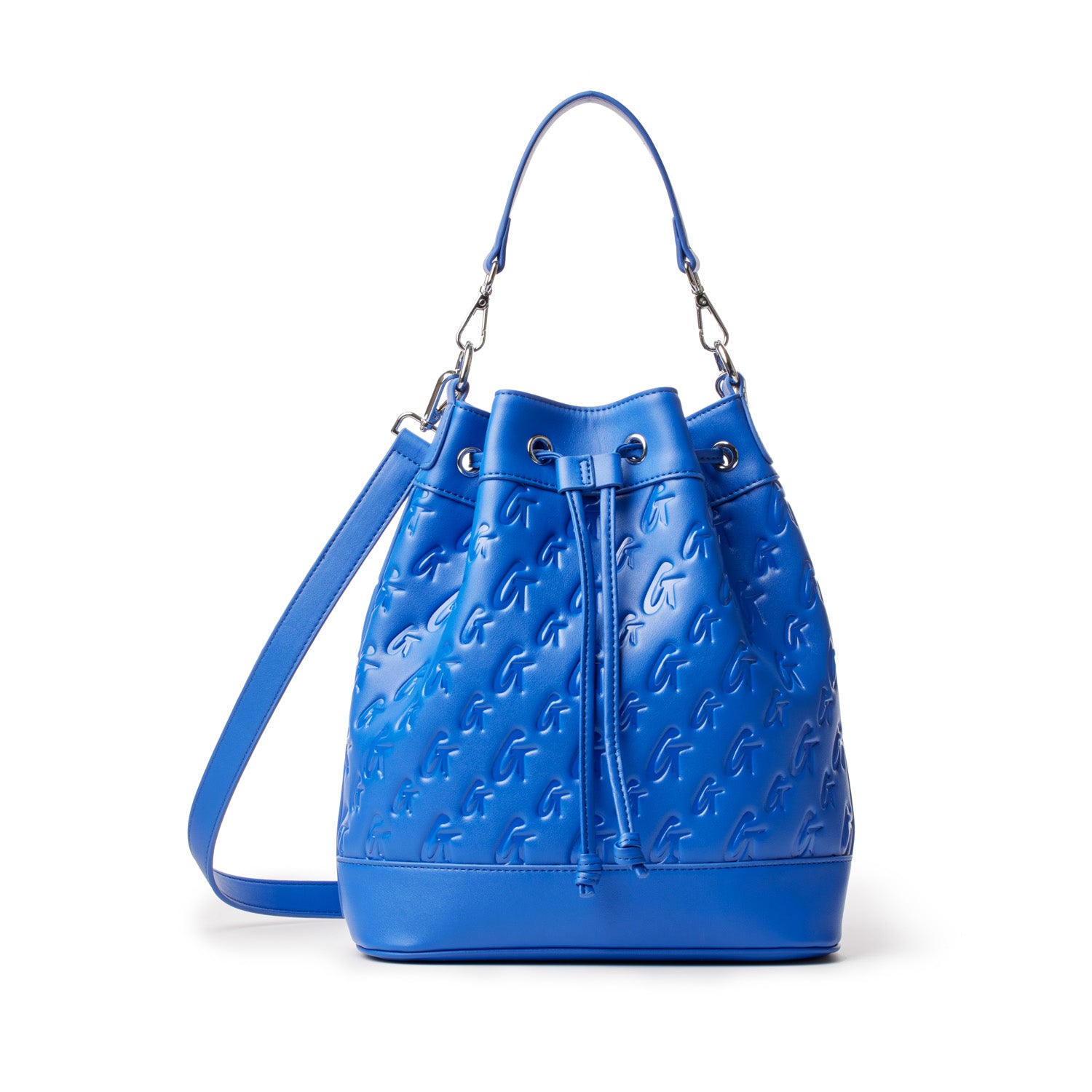 LARGE MONOGRAM BUCKET BAG - BLUE
