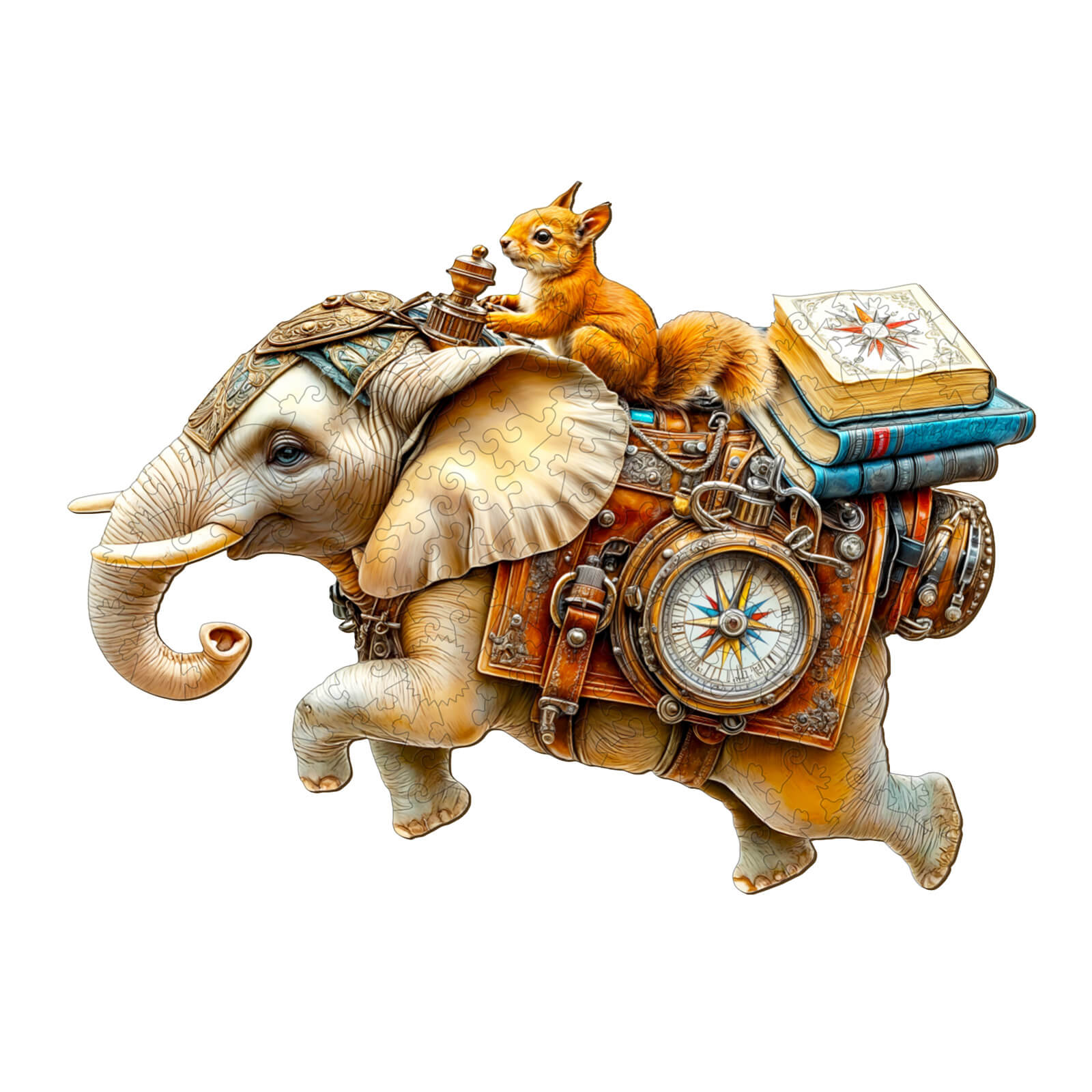 adventurous elephant-2 Wooden Jigsaw Puzzle