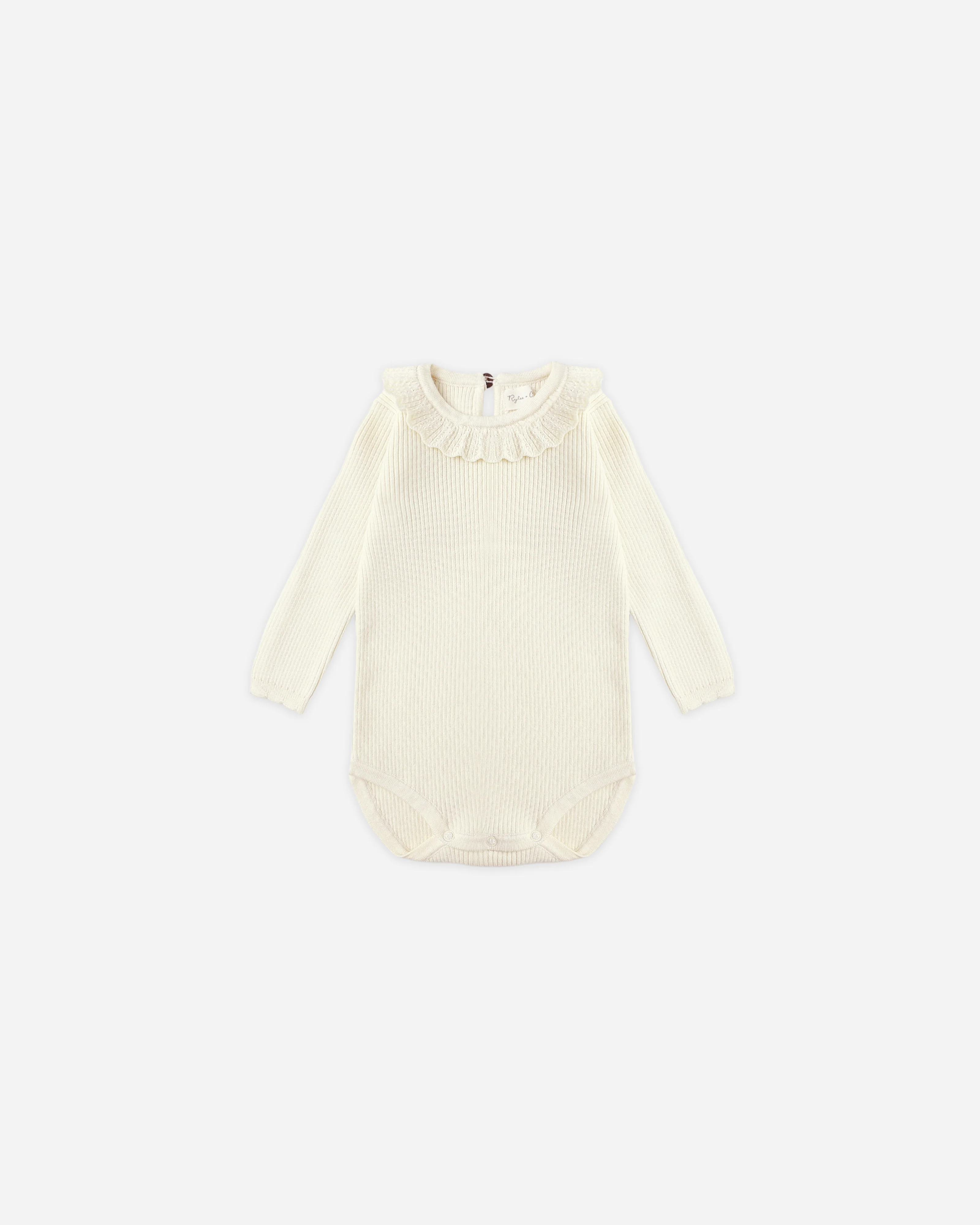 Ruffle Collar Bodysuit || Natural