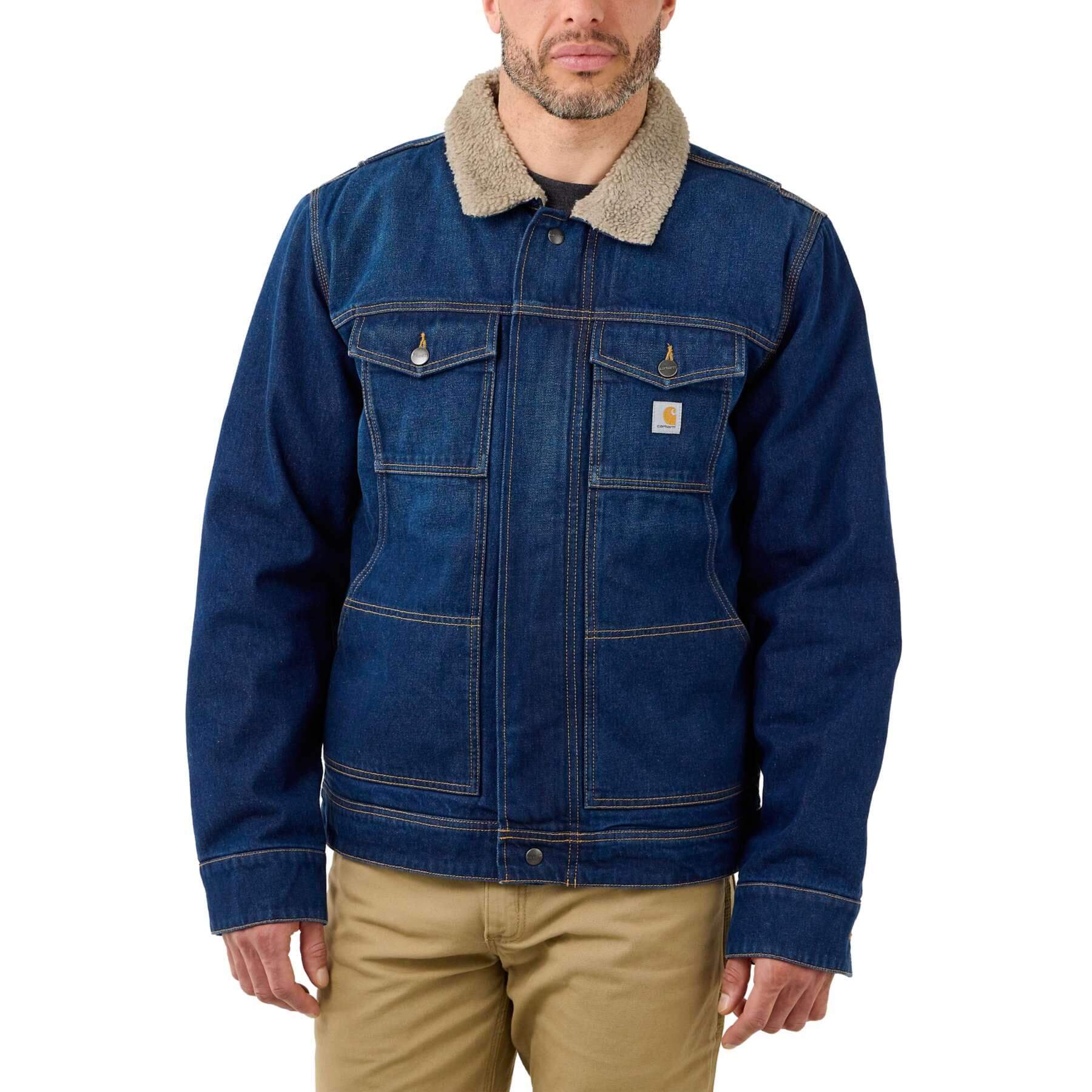 CHT Relaxed Fit Denim Sherpa-Lined Jacket 105478