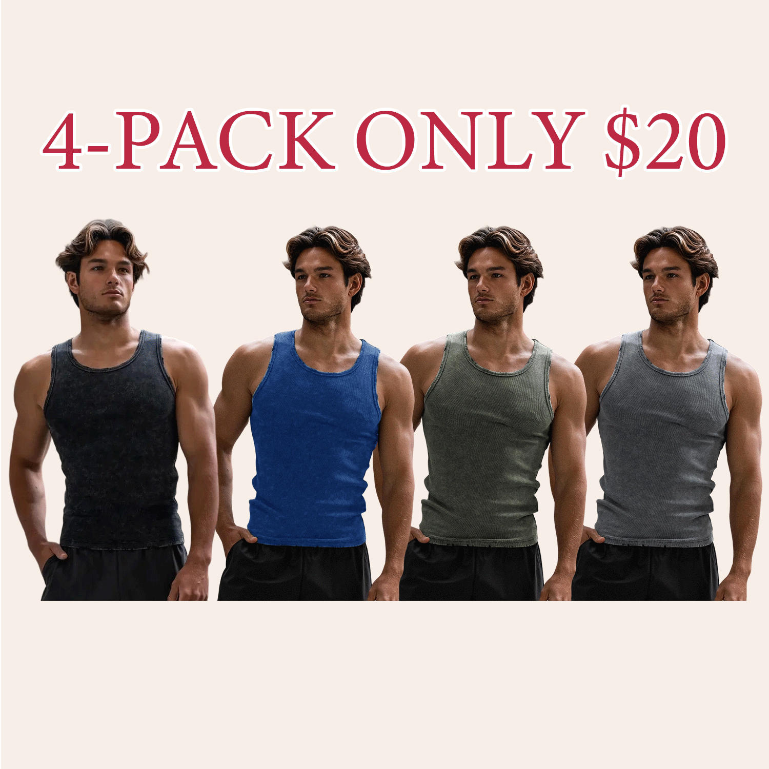 🔥Men’s Ultra-Soft Distressed Fitted Tank