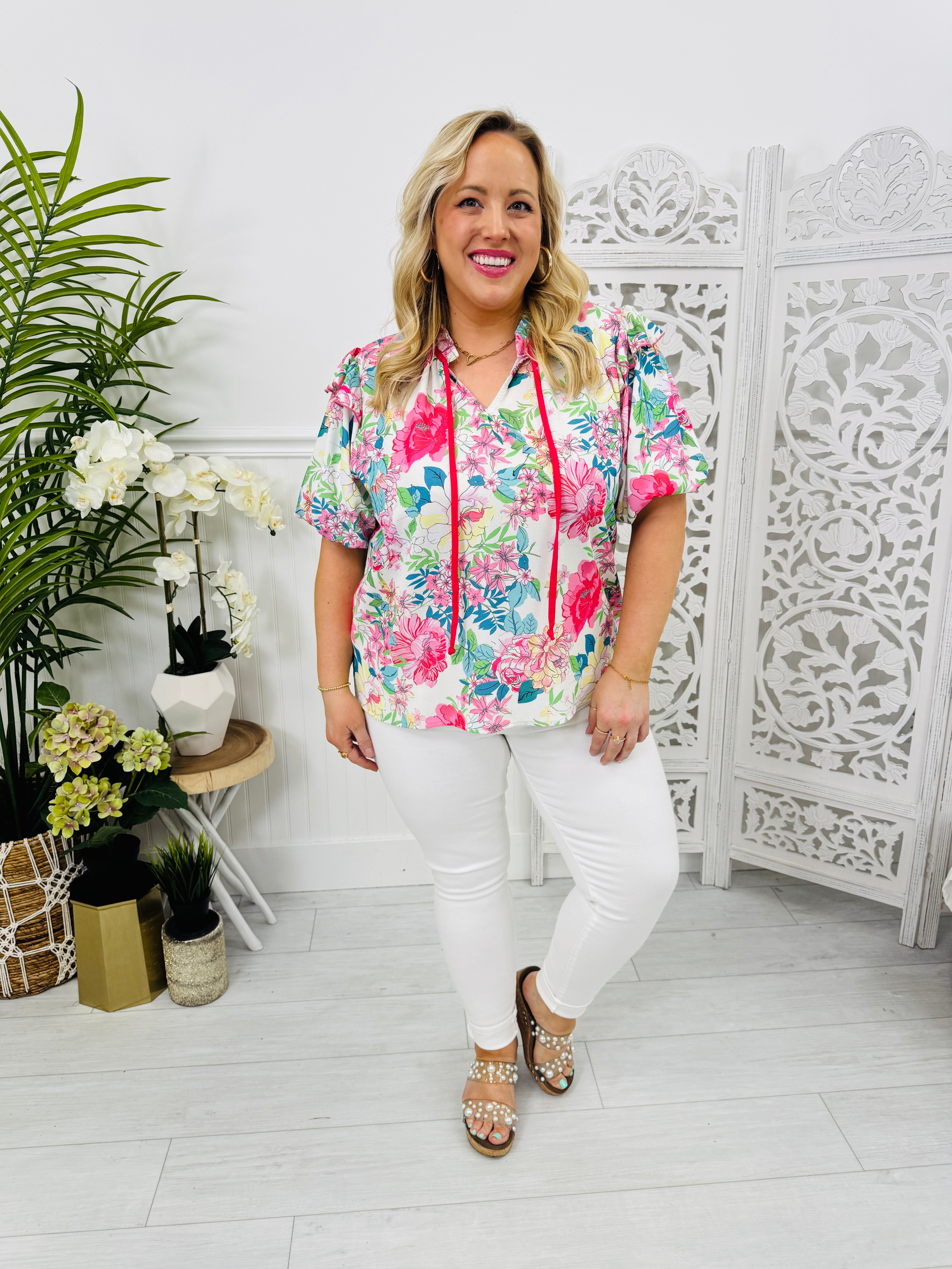 Tied With Blooms Top