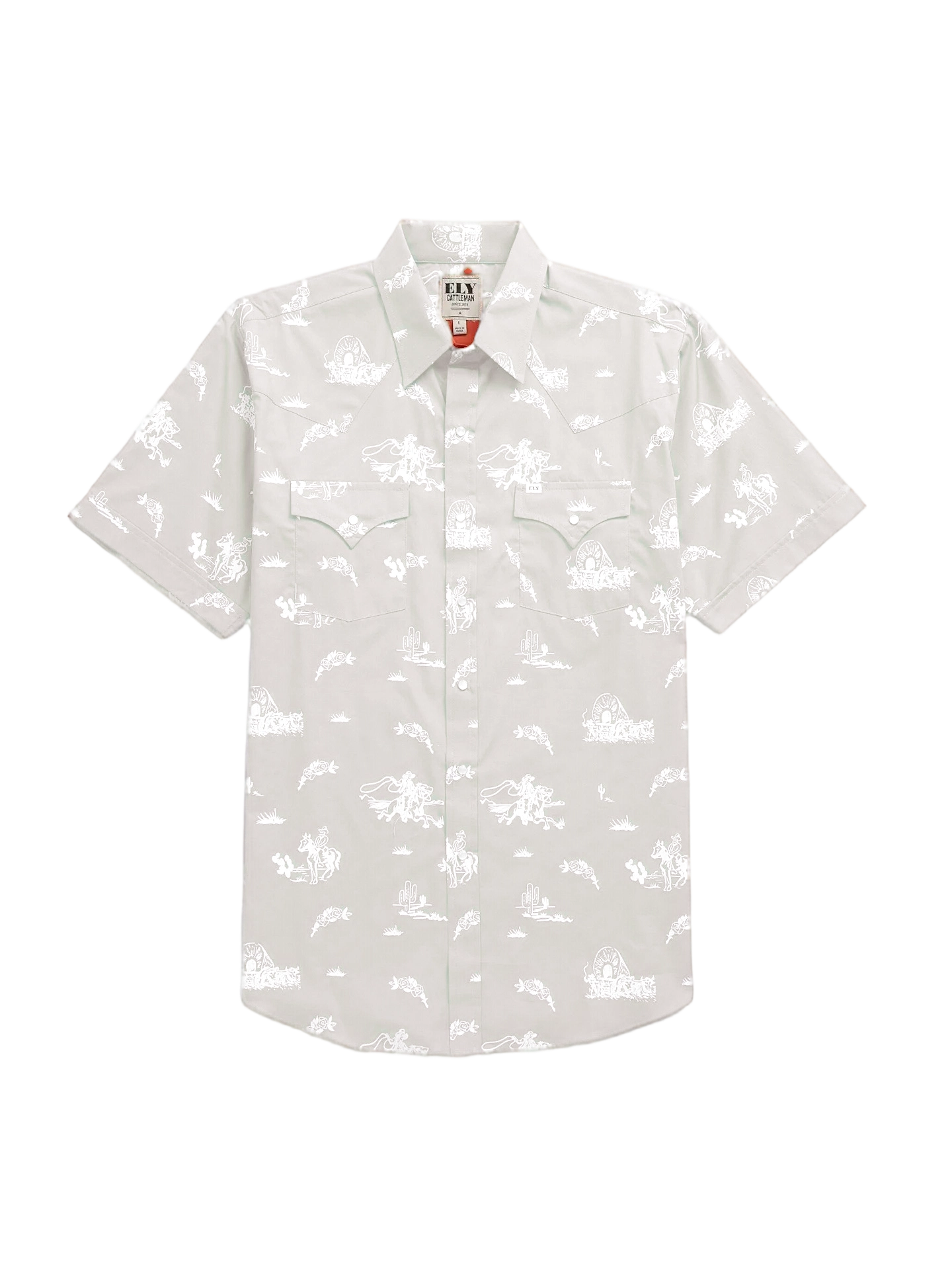 Men’s Cowboy Print Western Snap Shirt