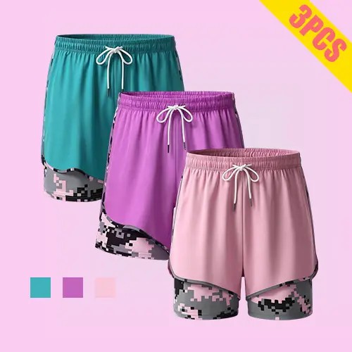 🔥Best Sale!!🔥Women’s 2-in-1 Athletic Running Shorts – Built-In Liner Active Workout Shorts