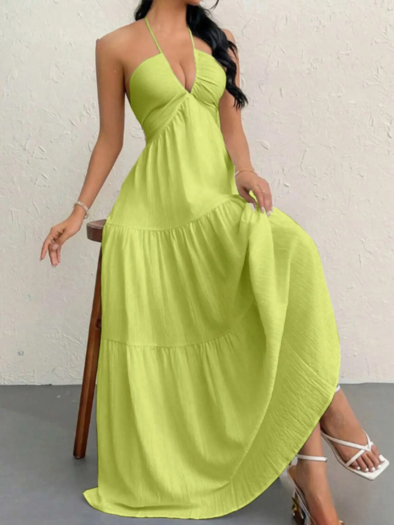 🔥12-PACK ONLY $25🔥Women's Solid-Color Dress Casual, Loose-Fit, Sleeveless Dress & Ideal for Beach Vacations