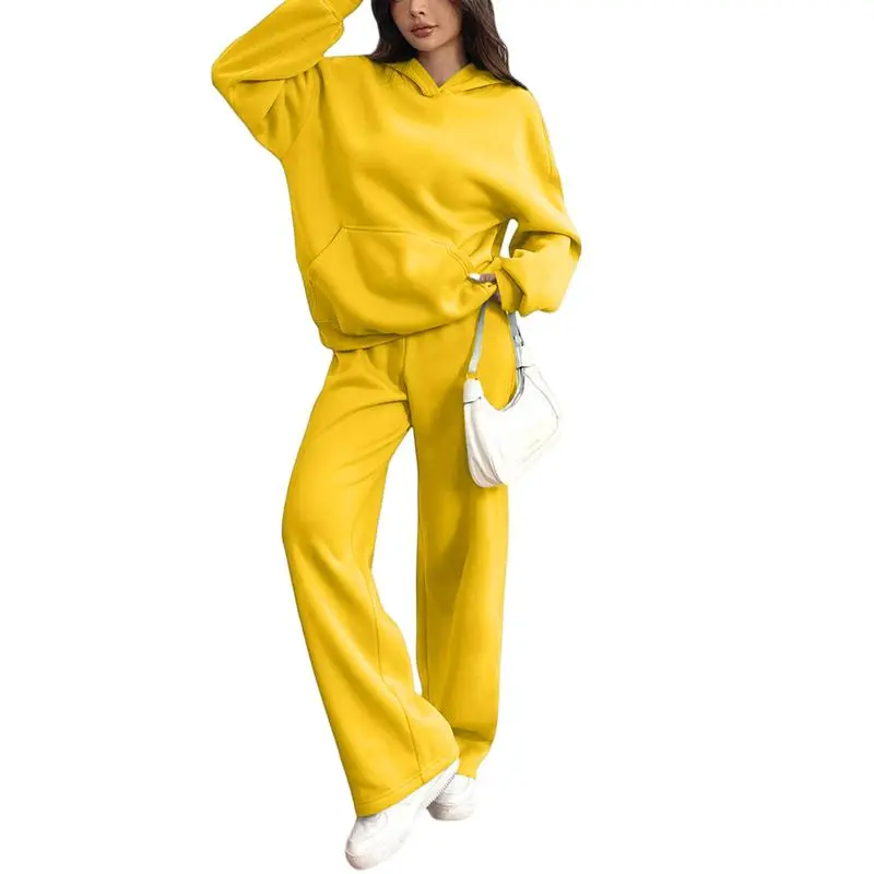 Women's Hooded Sweatshirt & Pants Casual Comfy Loungewear Set