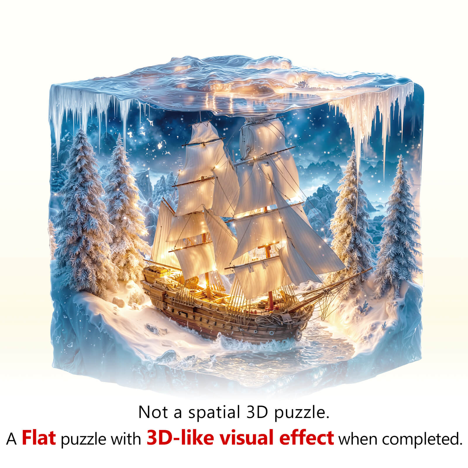 Frozen Pirate Ship Wooden Jigsaw Puzzle