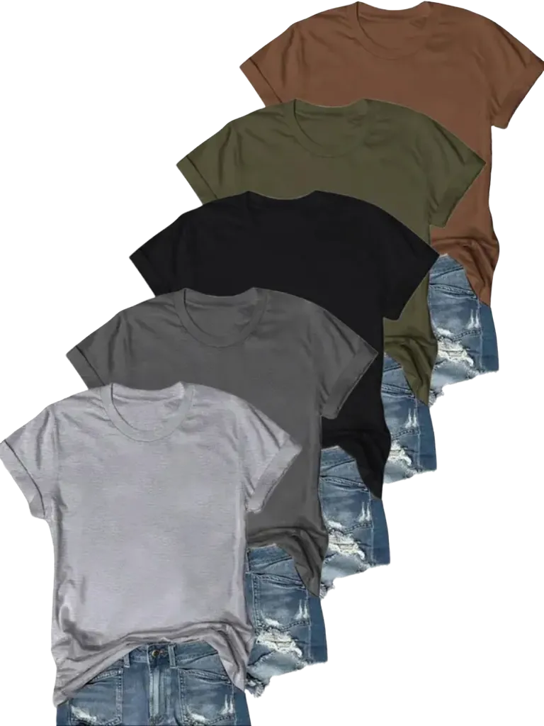 Women's Solid Round Neck Tee