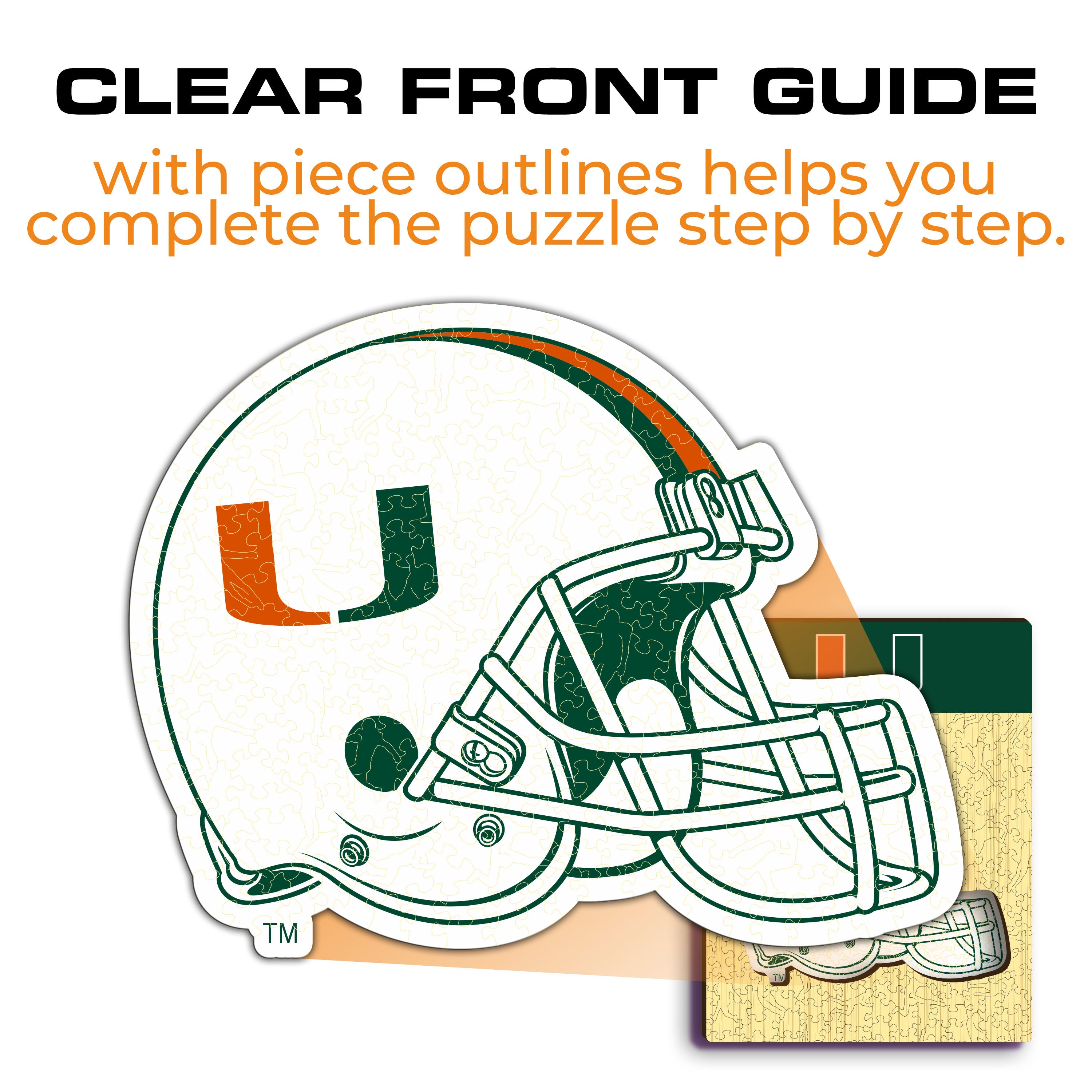 University of Miami Helmet - Wooden Puzzle