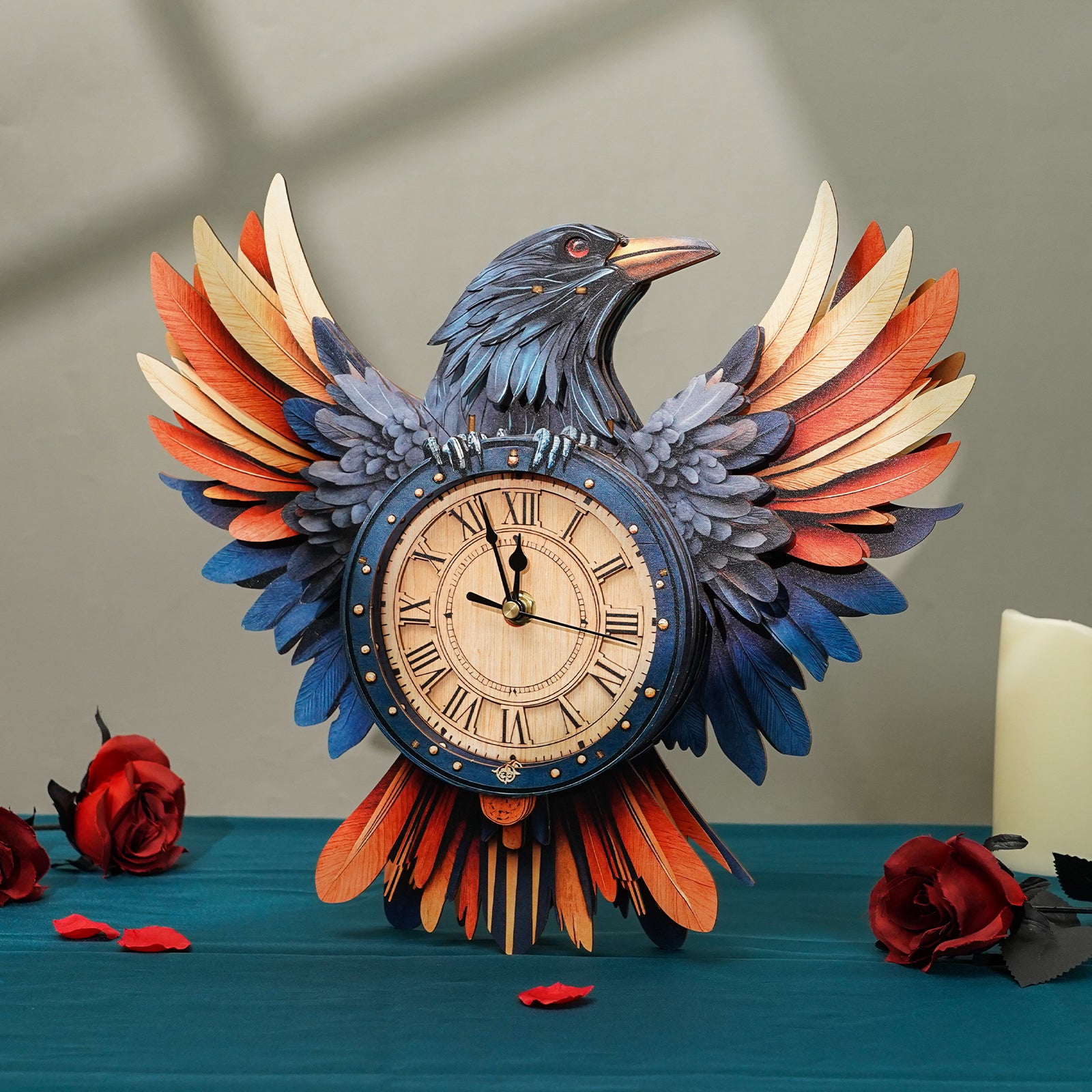 Raven– DIY Wooden Clock, 3D Puzzle Craft Kit