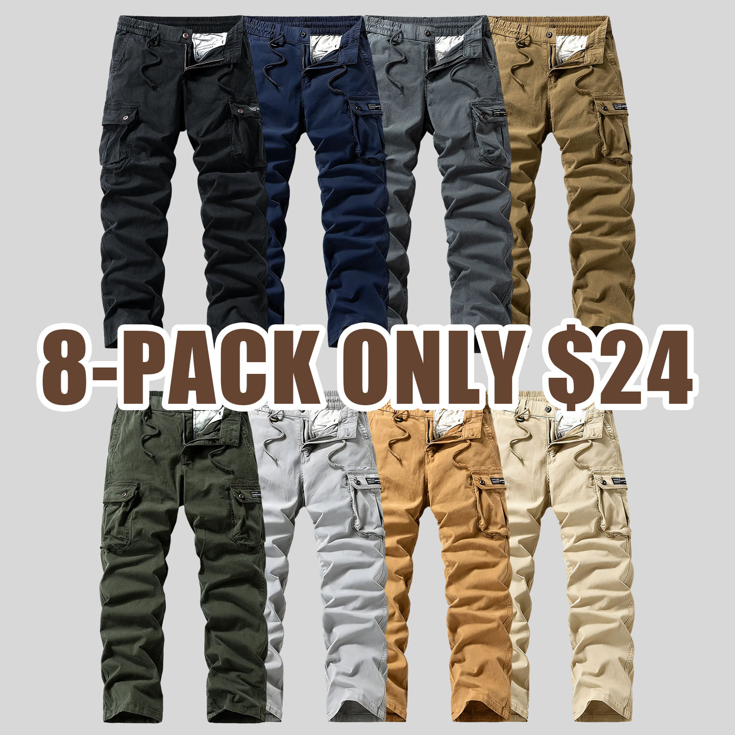 Washed Vintage Loose Tapered Work Pants - Classic Fit, Versatile for Work & Casual, Unique Vintage Wash Finish