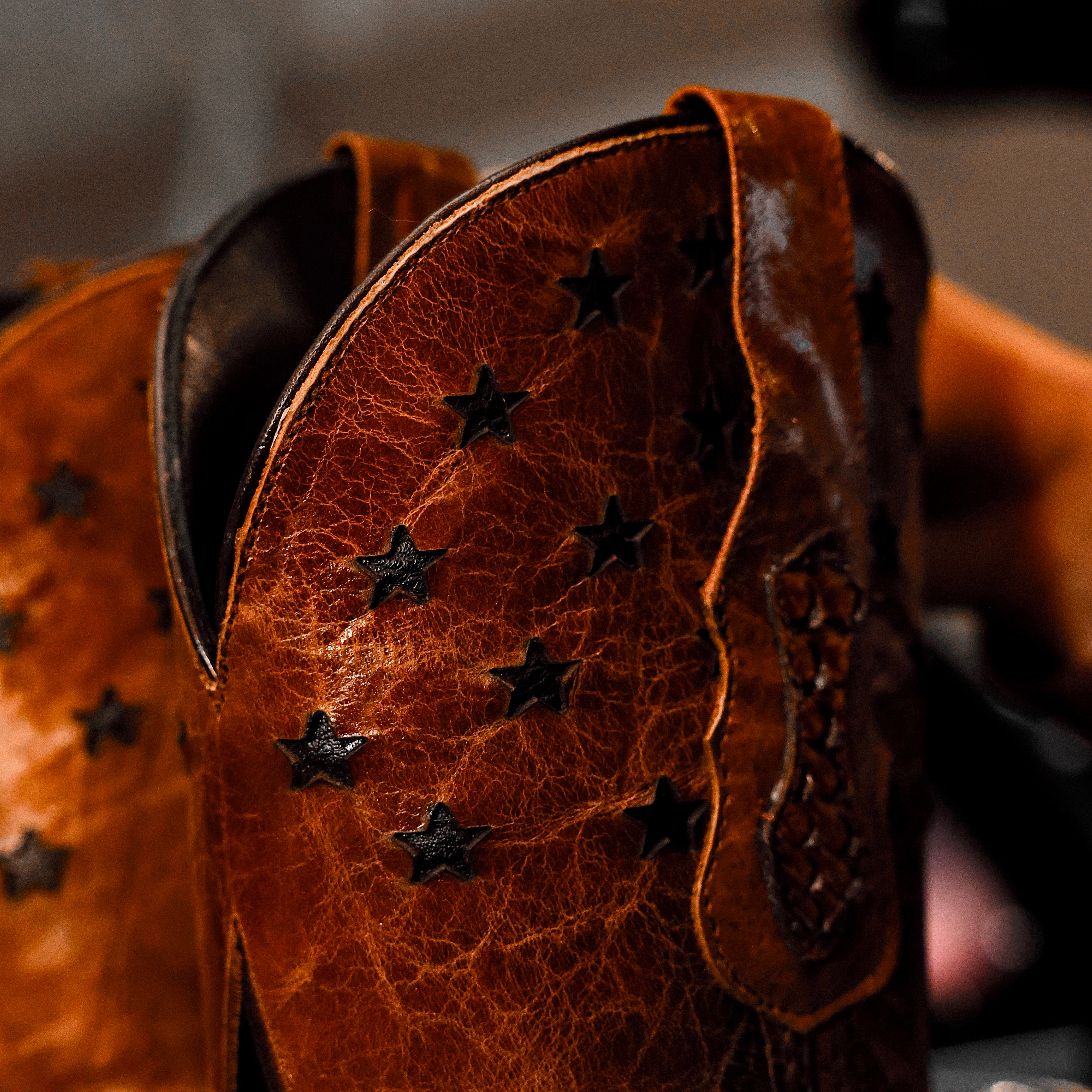 Honey Cognac Python Leather Boots - Square Toe