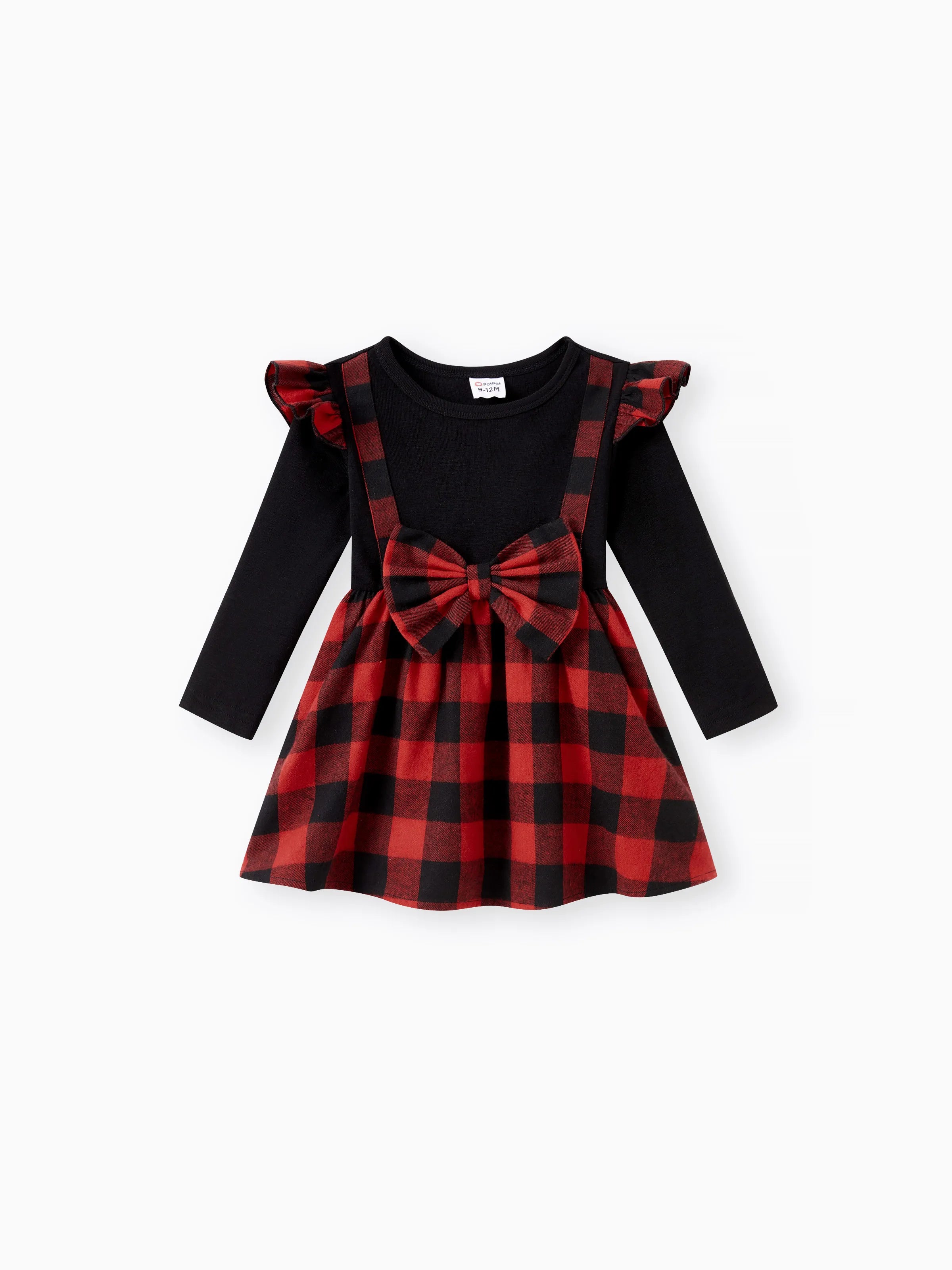 Matching Family Outfits Black and Red Plaid Co-ord Sets Hi-Low Flowy Hemline redblack