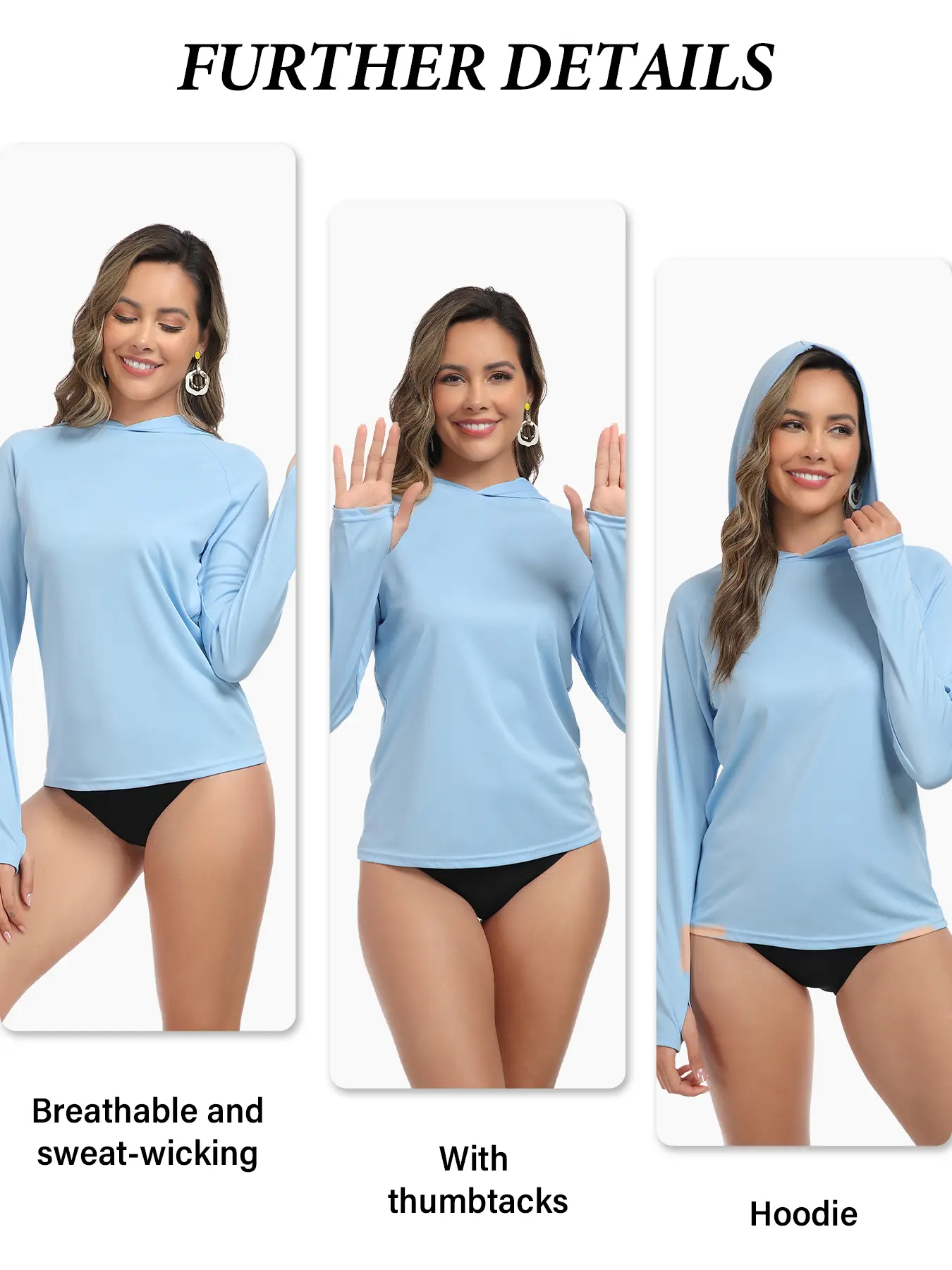 Women's Sun Protection Shirt Long Sleeve Lightweight Hoodie for Women Hiking Outdoor Fishing Summer dealsforyoudays